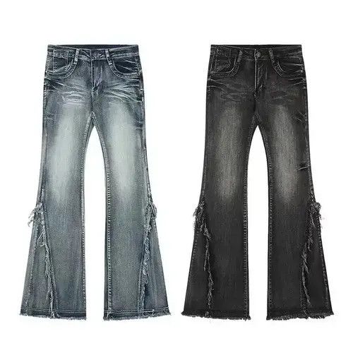 Jean Y2k Low Waist Vintage Raw Edge Jeans Size 32" / US 10 / IT 46 - 3 Thumbnail
