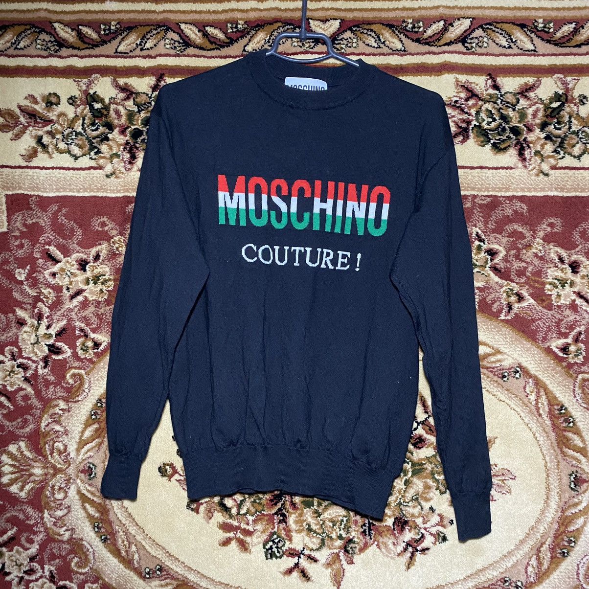 Moschino couture Big Logo Wool Crewneck Knitted Sweater