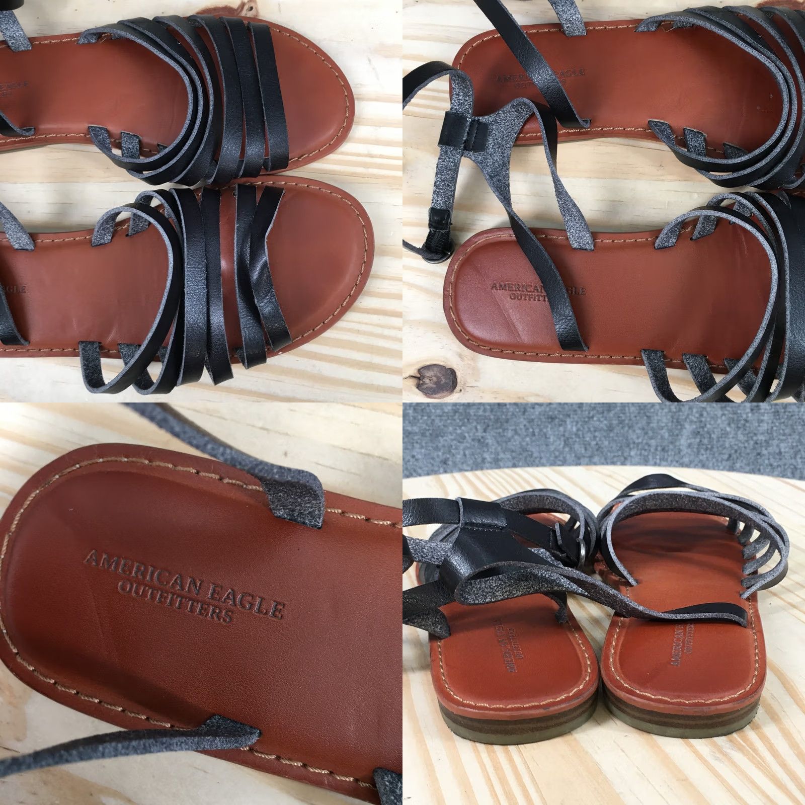 American Eagle Outfitters American Eagle Outfitters Sandal Womens 6 Black Strappy Gladiator Open Toe Flats Size US 6 / IT 36 - 8 Thumbnail