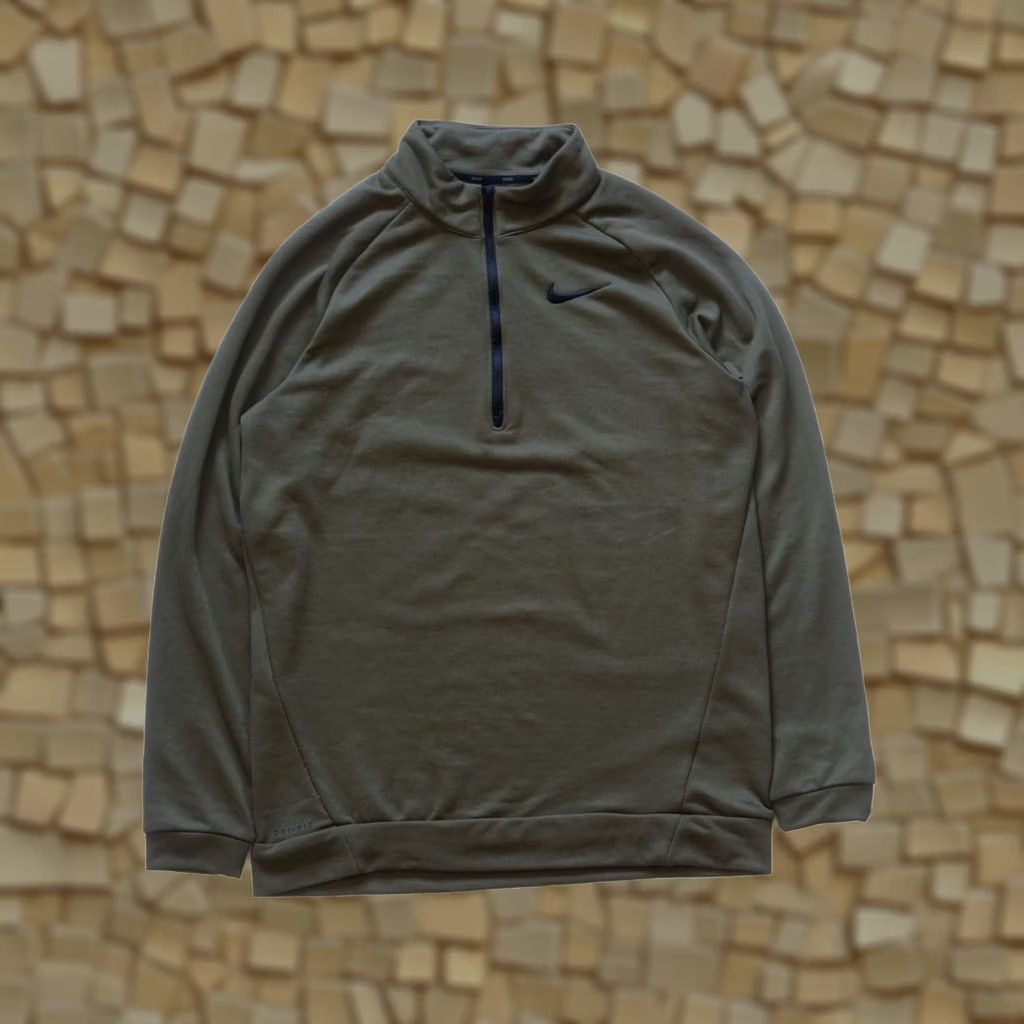 Nike VINTAGE Nike VTG Y2K SWEATER Army Green 1/4 ZIP DRI FIT Sweatshirt Men LT Size Big & Tall Size US L / EU 52-54 / 3 - 1 Thumbnail