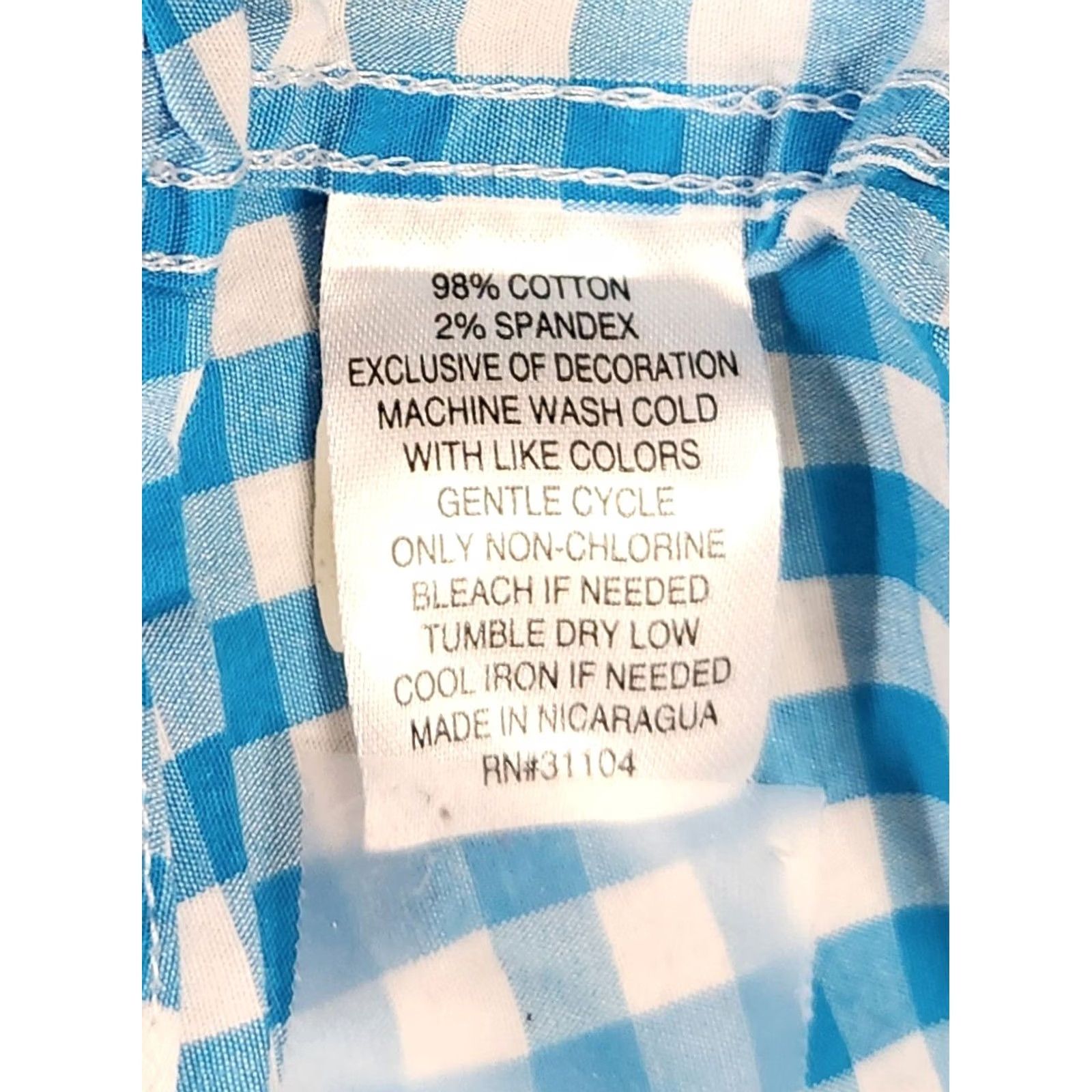 Vintage Crown And Ivy Button-Down Shirt 2XLT Long Sleeve Turquoise White Check Plaid Big & Tall Men’s Shirt Size US XXL / EU 58 / 5 - 2 Thumbnail