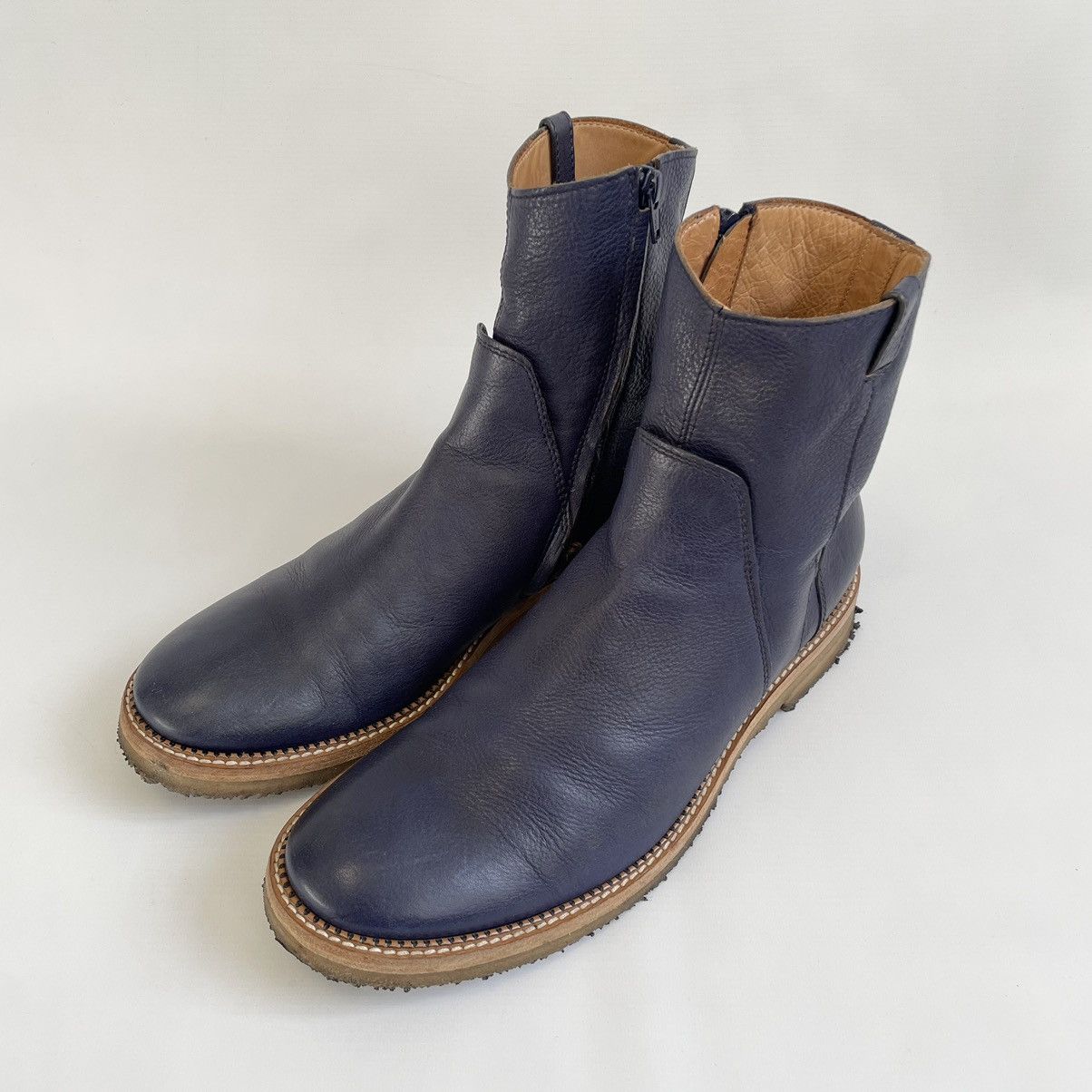 Maison Margiela Dark Blue Leather ‘Engineer Boots’ Size US 10 / EU 43 - 3 Thumbnail