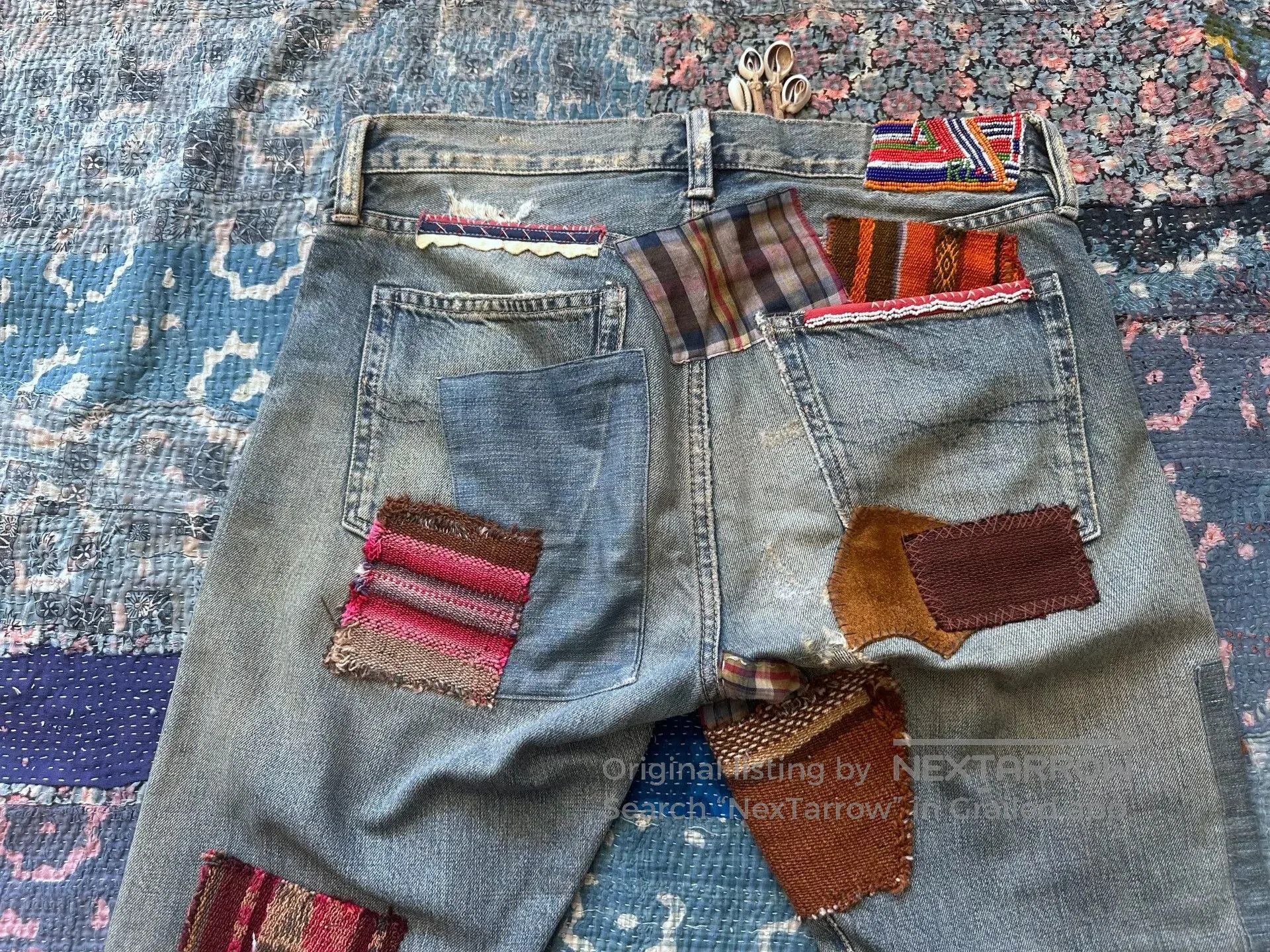RRL Ralph Lauren Polo Ralph Lauren Patchwork Denim Jeans. Size US 29 - 6 Thumbnail