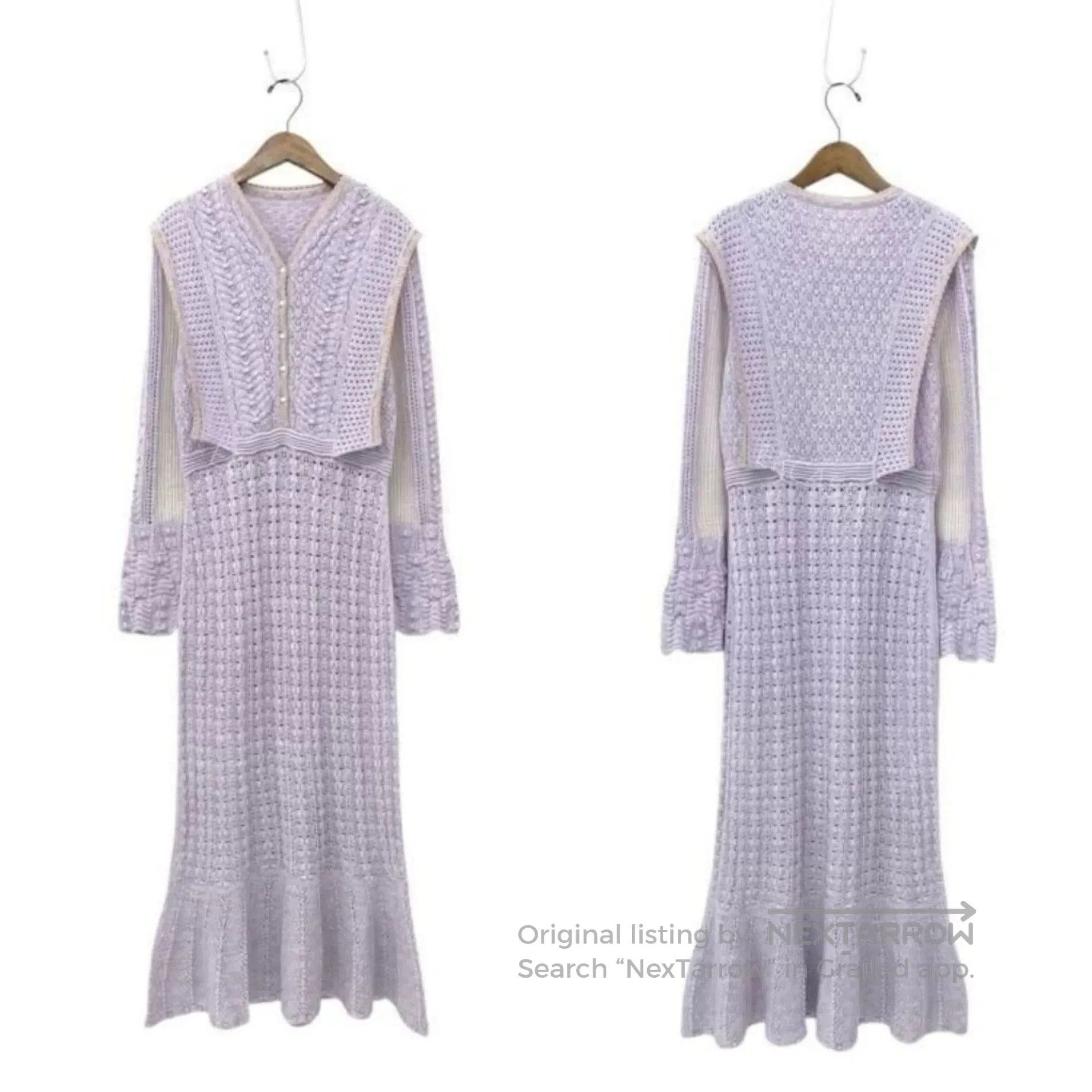 Other Purple Lace Knit Dress by Mame Kurogouchi. Size L / US 10 / IT 46 - 1 Thumbnail