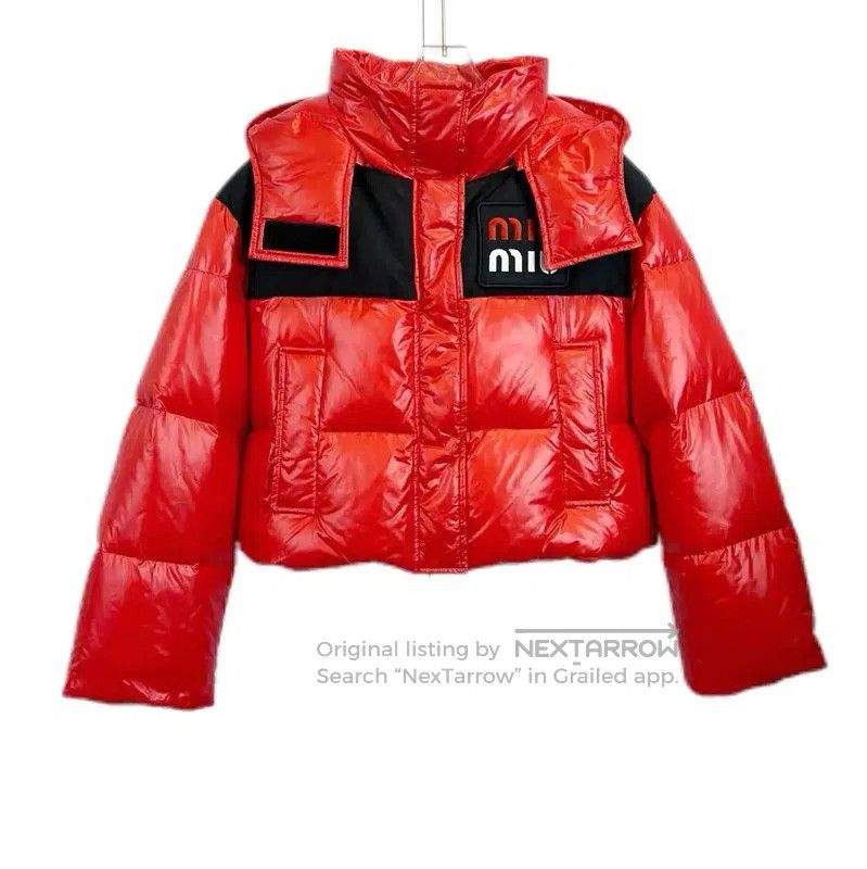 Miu Miu Miu Miu Red Long Puffer Jacket for Women . Size S / US 4 / IT 40 - 1 Thumbnail