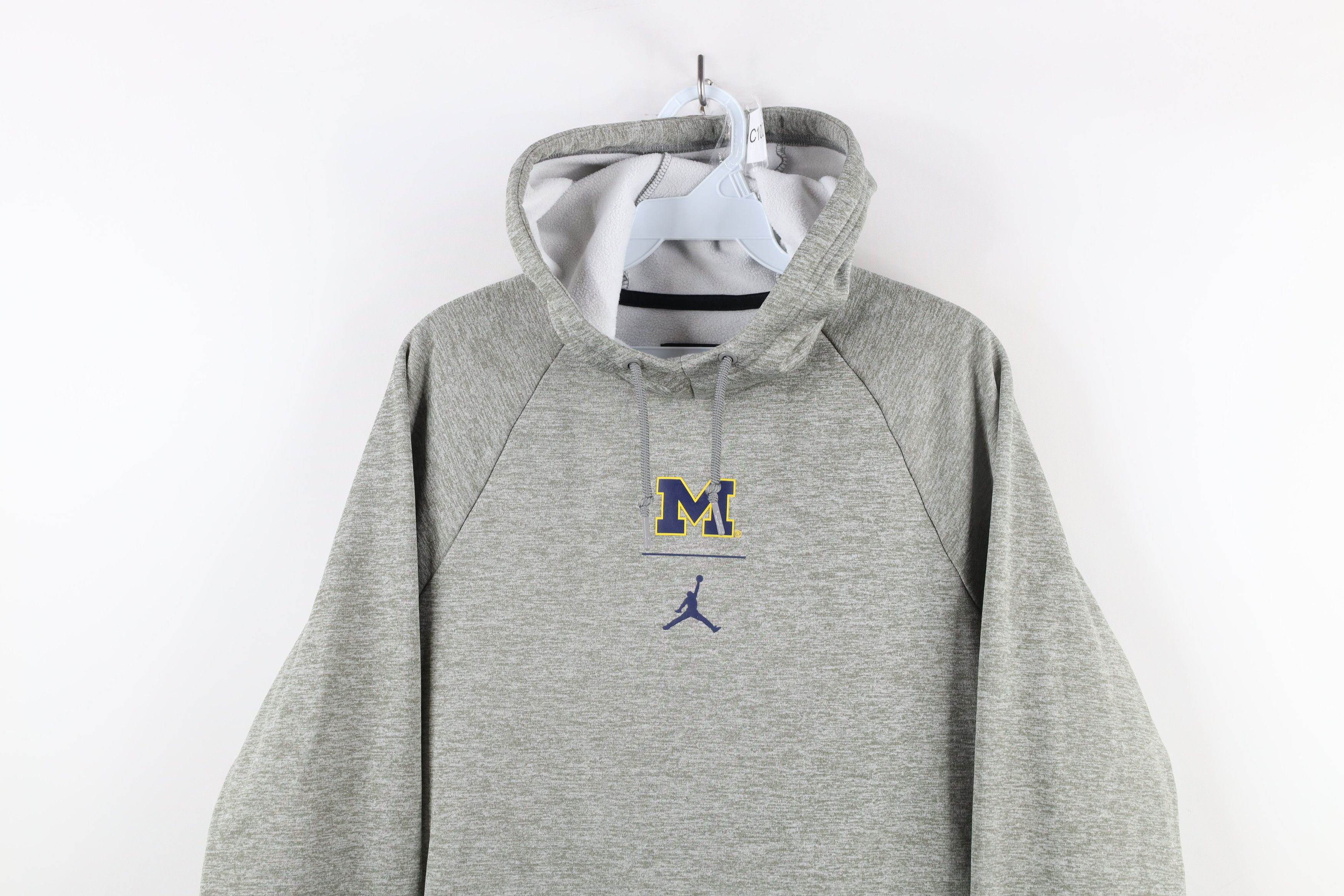 Nike × Vintage Nike Air Jordan of Michigan Jumpman Football Hoodie Gray Size US S / EU 44-46 / 1 - 2 Thumbnail
