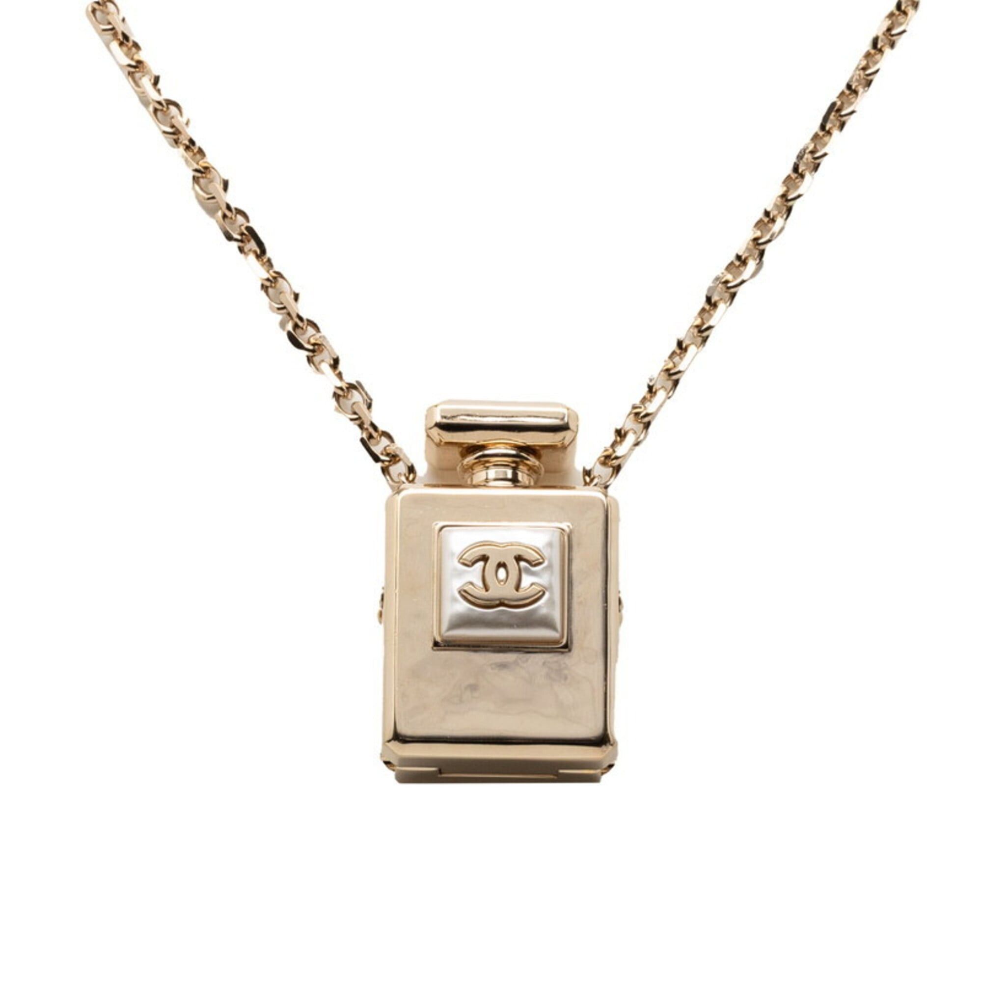 Chanel Chanel Coco Mark Perfume Bottle Chain Pendant Necklace, Gold Plated, Faux Pearl, Women's. Size ONE SIZE - 1 Thumbnail
