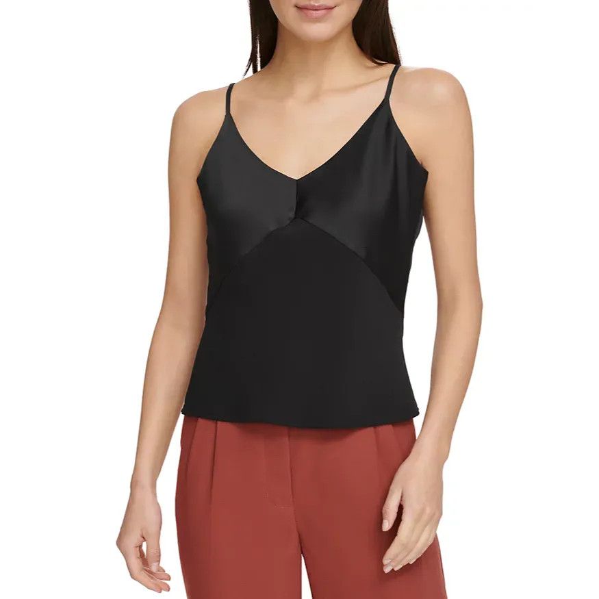 DKNY DKNY Mixed Media Camisole Top, Black, L Size L / US 10 / IT 46 - 2 Thumbnail