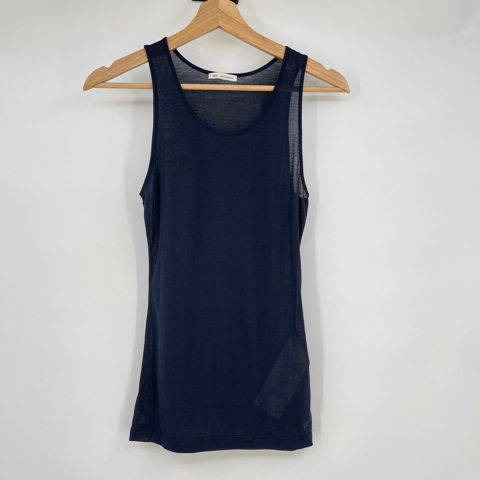 AMI AMI Paris | Low Cut Fluid Tank Top in Navy Blue M Size M / US 6-8 / IT 42-44 - 2 Thumbnail