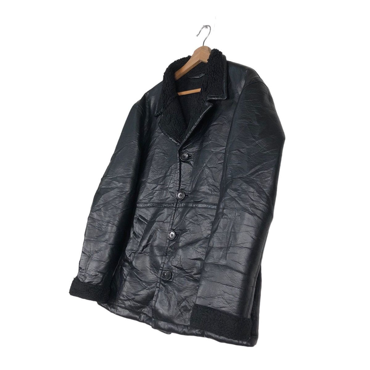 Japanese Brand 🔥Vintage Shearling Genuine Leather Jacket GU Issey Miyake Size US M / EU 48-50 / 2 - 2 Thumbnail