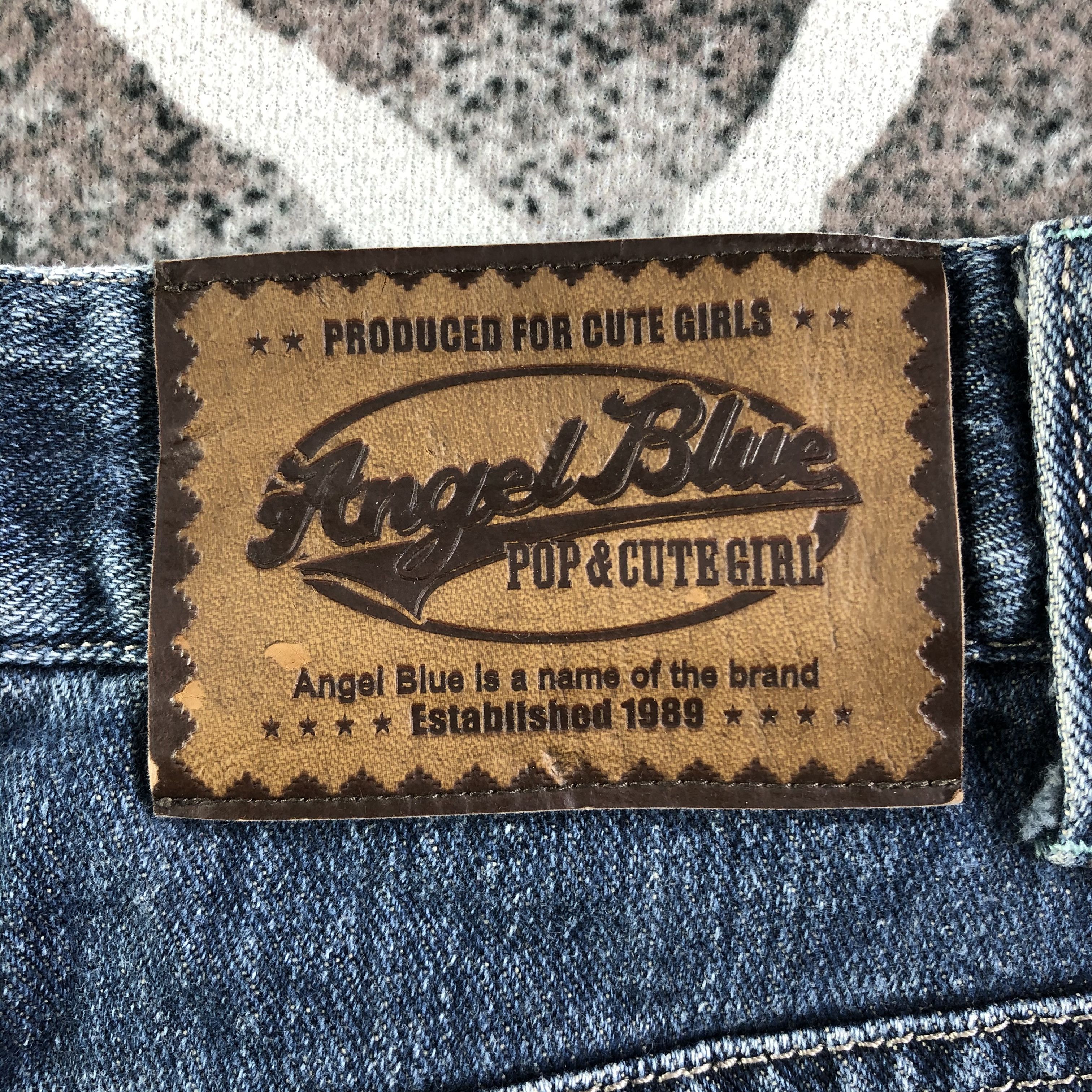 Japanese Brand Angel Blue Patchwork Flared Jeans KJ1980 Size 30" / US 8 / IT 44 - 5 Thumbnail