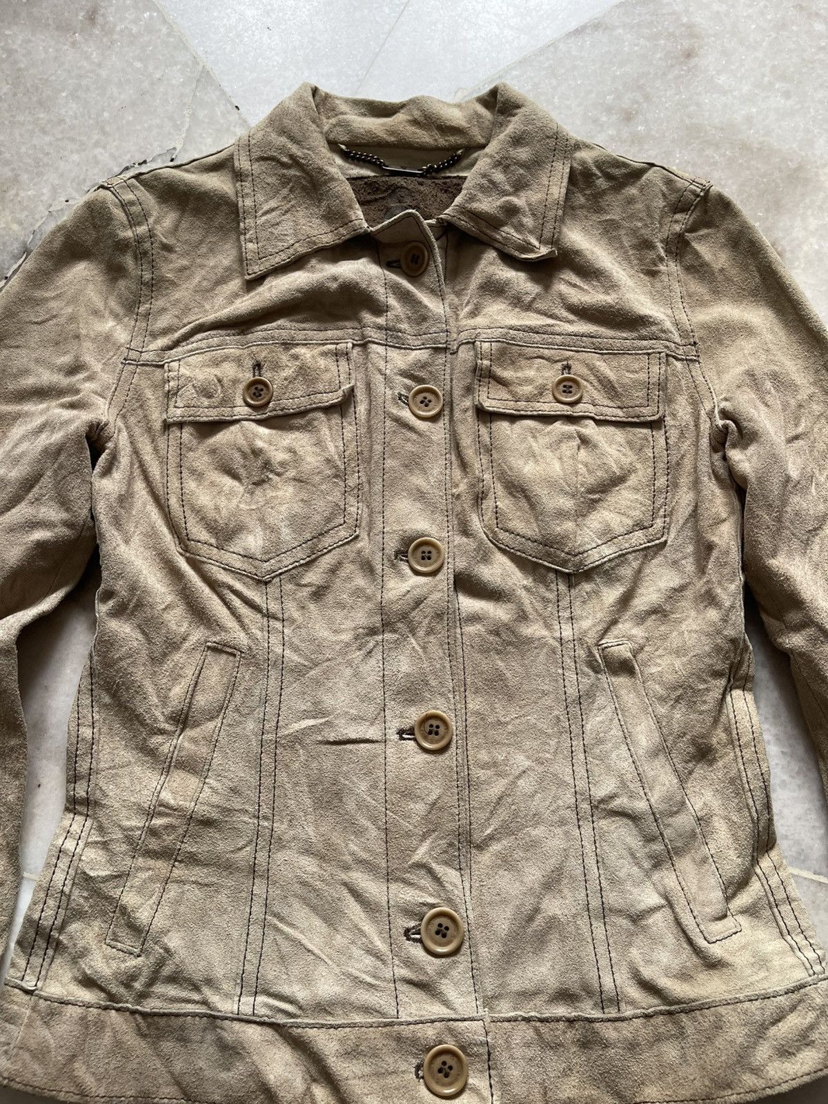 Dolce & Gabbana 2000s Dolce & Gabbana Suede Leather Jacket #98 Size XXS / US 00 / IT 34 - 7 Thumbnail