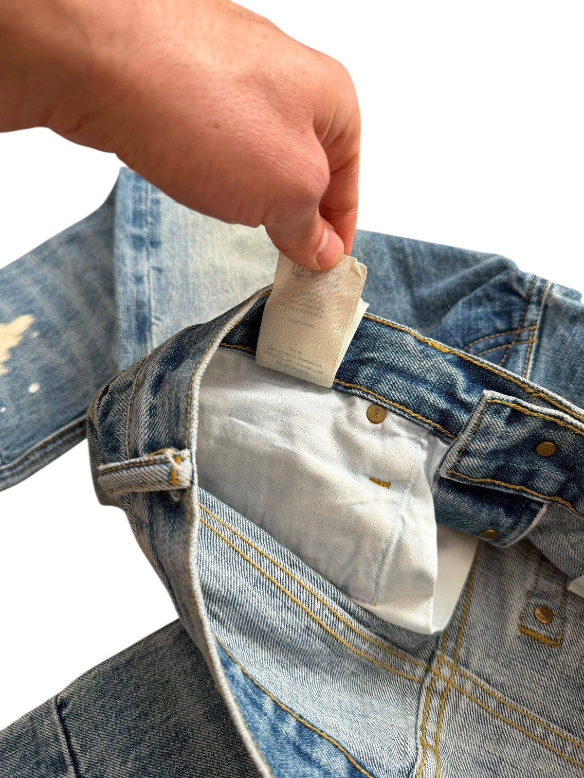 Fear of God Fifth Collection Painted Denim Blue Size US 30 / EU 46 - 17 Thumbnail