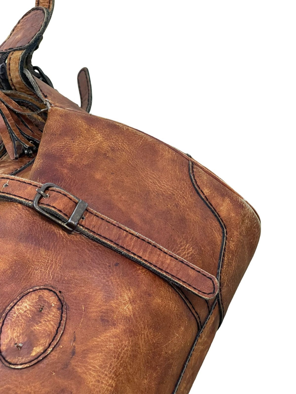 Japanese Brand Full Leather Patina Vtg Unknown Duffle Bag 1🟩 Size ONE SIZE - 11 Thumbnail