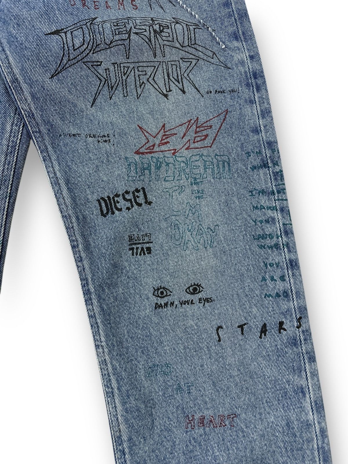 Diesel Diesel Neekhol Graffiti Print Women’s Jeans Blue Denim Pants Size 27" / US 4 / IT 40 - 8 Thumbnail