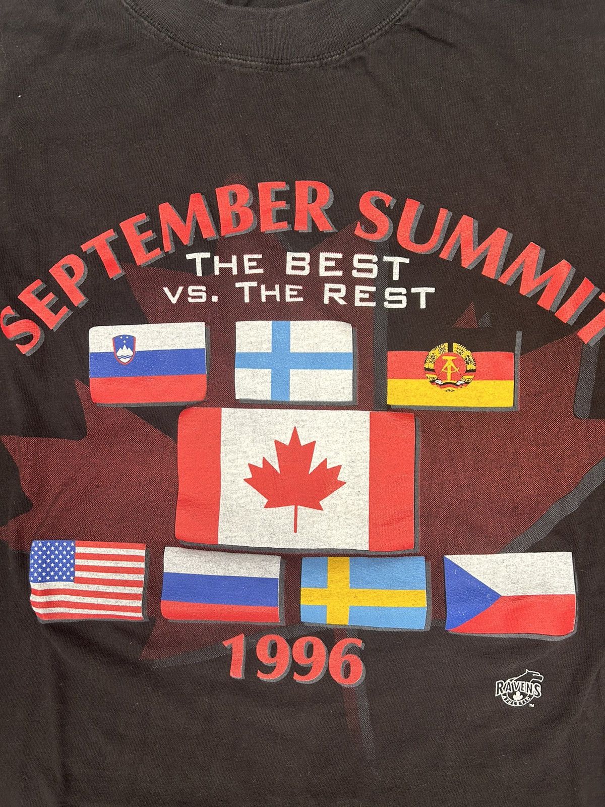 Vintage Crazy Vintage 1996 World Cup of Hockey Black Graphic T-Shirt Size US XL / EU 56 / 4 - 2 Thumbnail