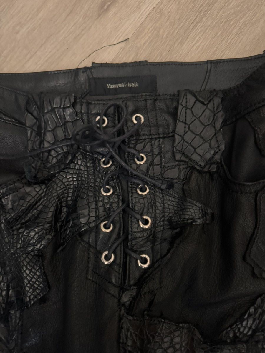 Yasuyuki Ishii Yasuyuki Ishii “Destroy” Leather Patchwork Pants Size US 32 / EU 48 - 4 Thumbnail