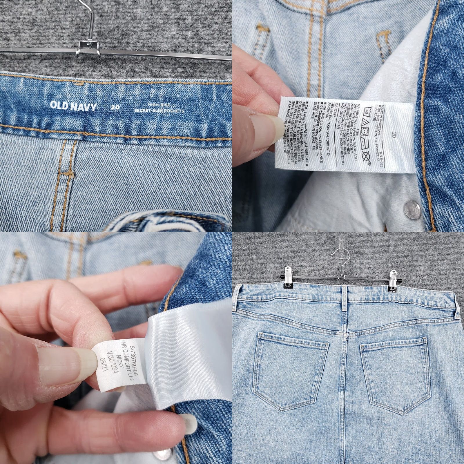 Old Navy Old Navy Skirt Women 20 Blue Hi Rise Comfort Light Wash Pocket Denim Plus Size Midi Mini Short Style Nicky Secret Slim Pocket Mens Women Girls Size 42" / US 20 - 8 Thumbnail