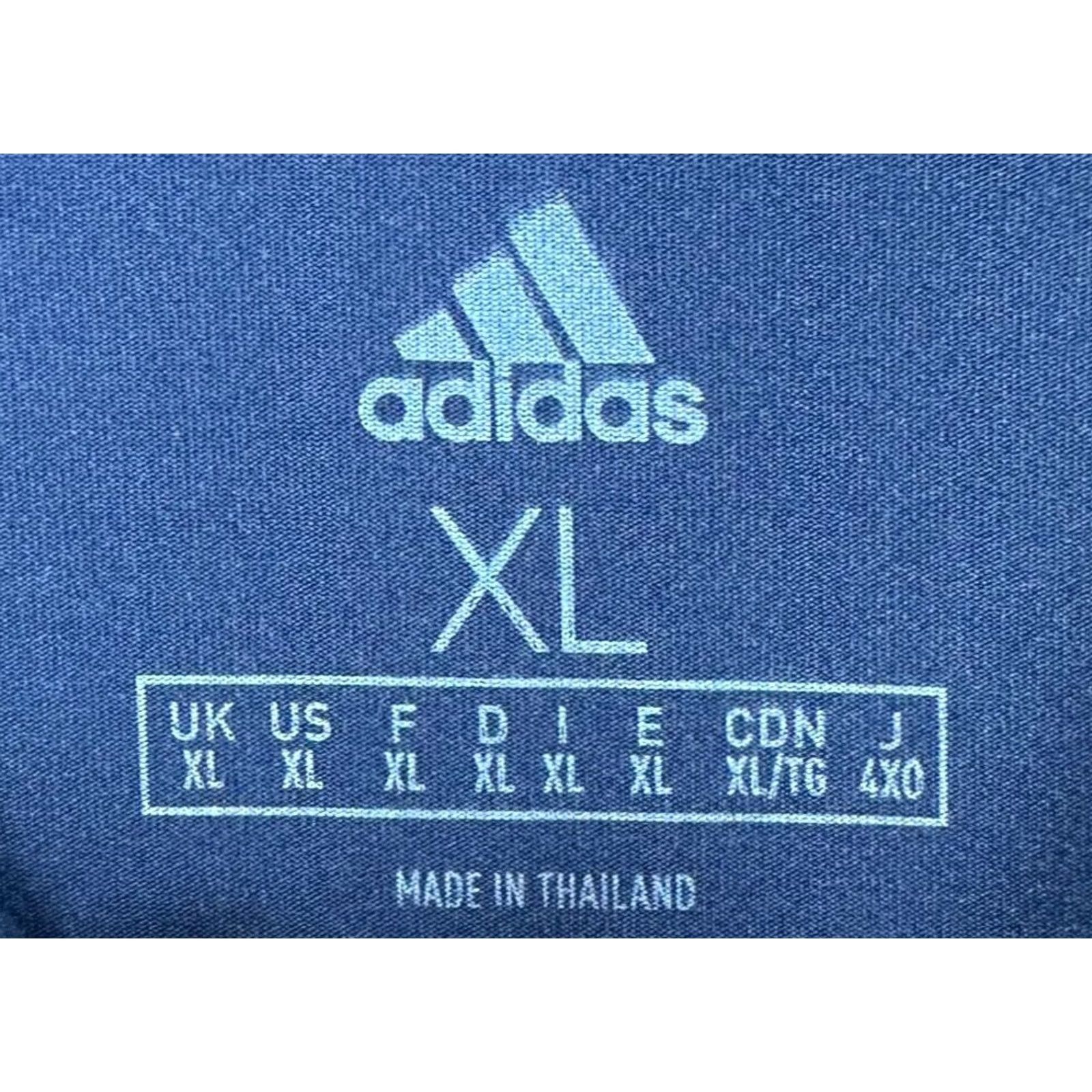 Adidas Adidas Columbus Blue Jackets Polo Shirt Adult XL Blue Stripes Short Sleeve Rugby Mens Size US XL / EU 56 / 4 - 4 Thumbnail