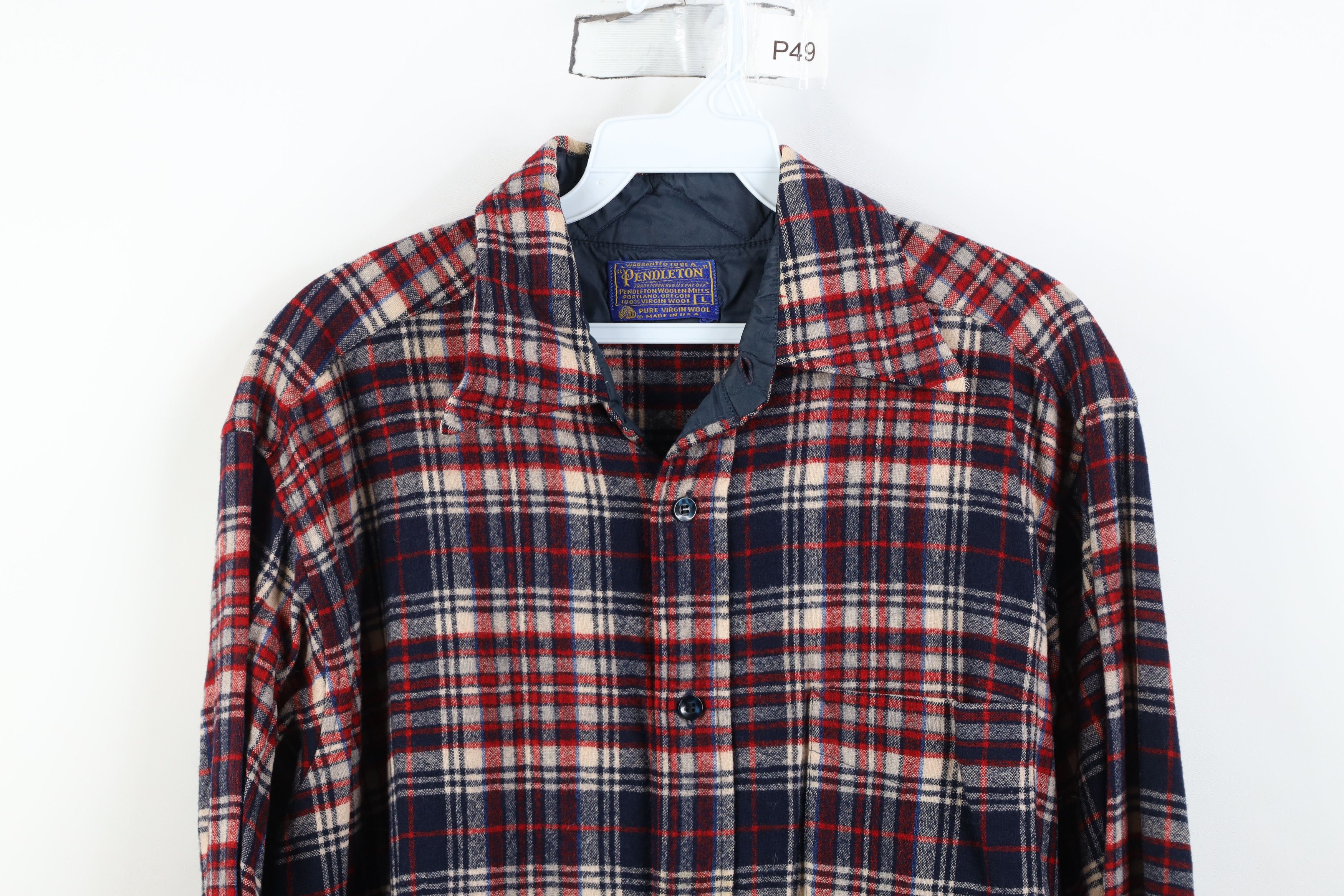 Pendleton Vintage 70s Pendleton Wool Knit Collared Button Shirt USA Size US L / EU 52-54 / 3 - 2 Thumbnail