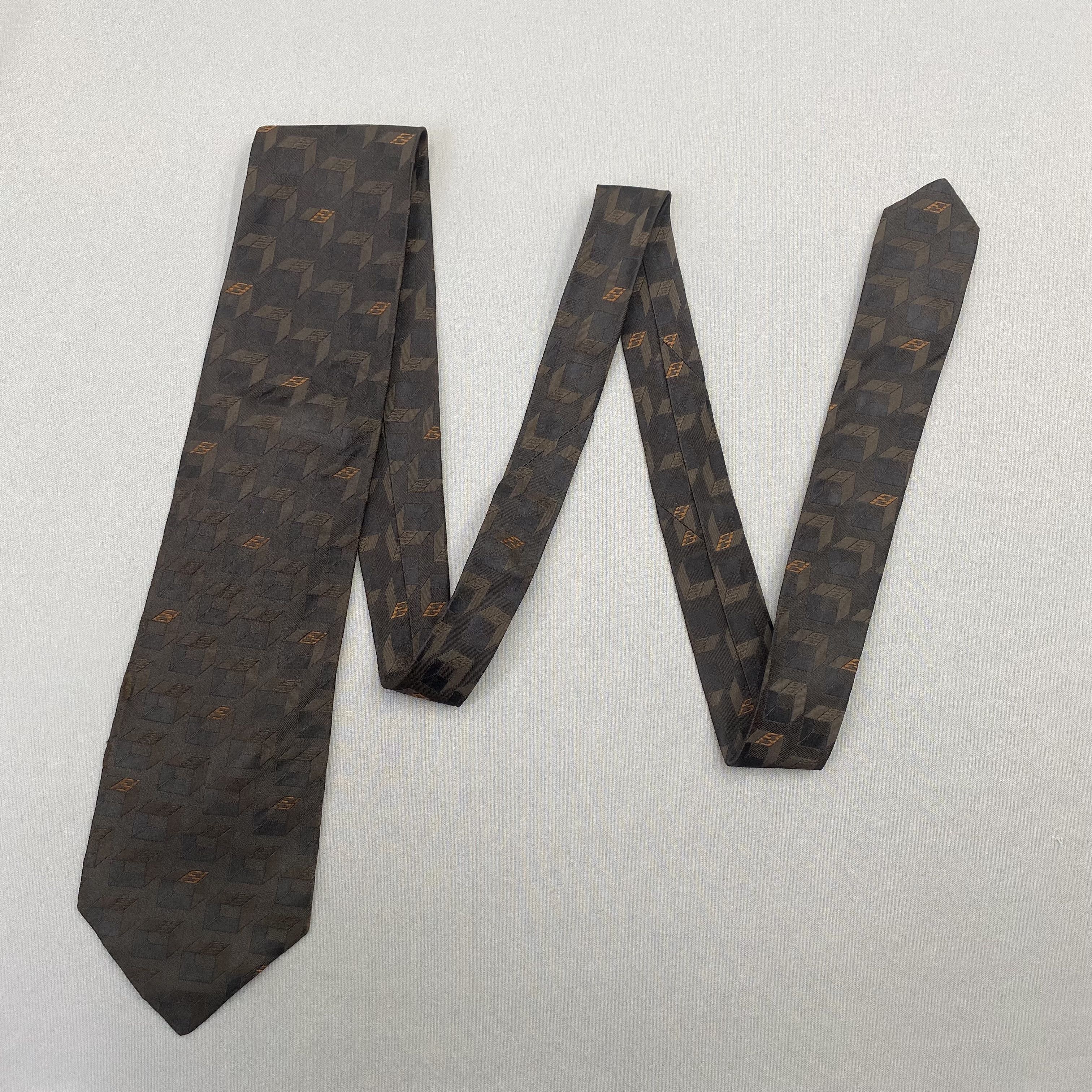 Fendi Vintage Fendi SILK Necktie Cravate Pure Silk Neck Tie Size ONE SIZE - 5 Thumbnail