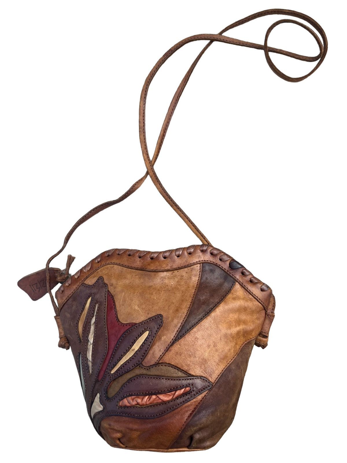 Leather Vintage Ibiza Japan Patina Leather Patchwork Mini Bag Size ONE SIZE - 7 Thumbnail