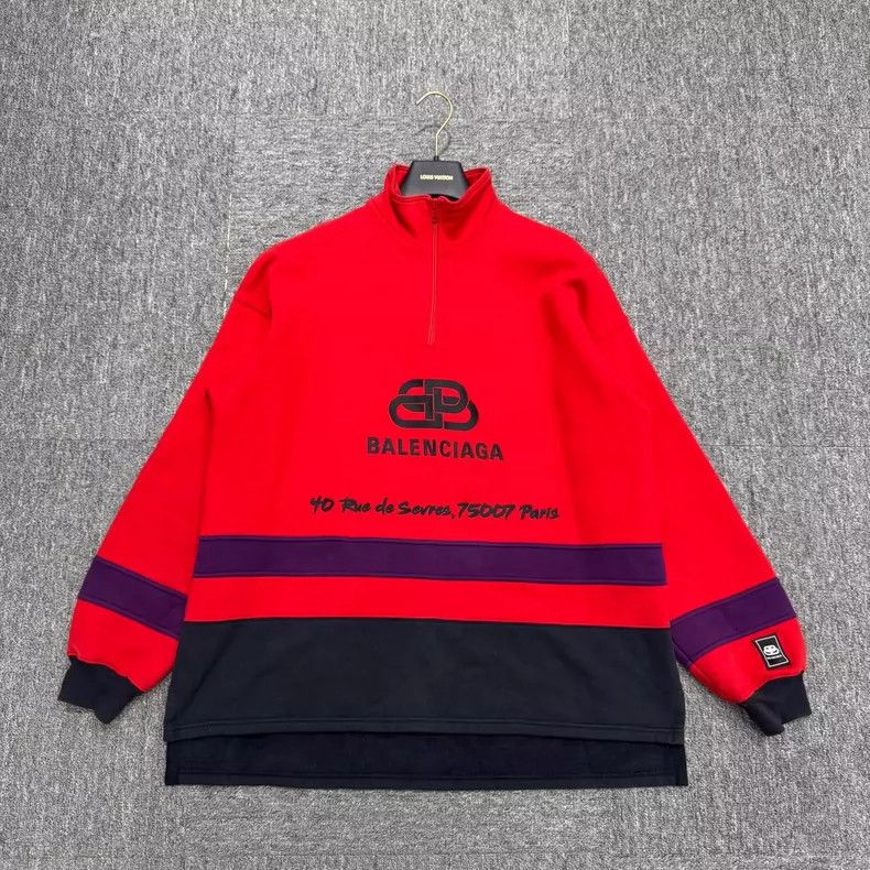 Balenciaga Balenciaga Double B Buckle Patchwork High Collar Half Zip Size US S / EU 44-46 / 1 - 1 Thumbnail