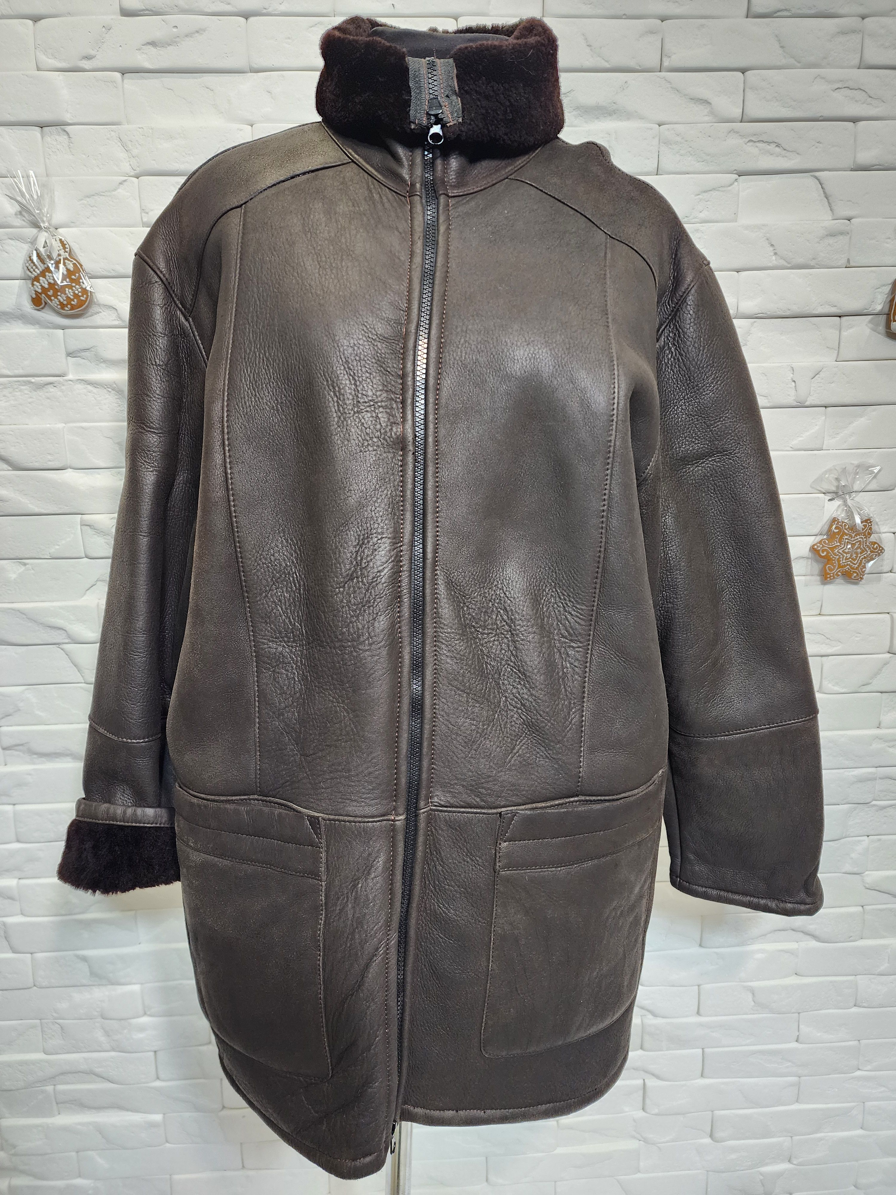Women's Brown Sheepskin Coat: Genuine Fur
