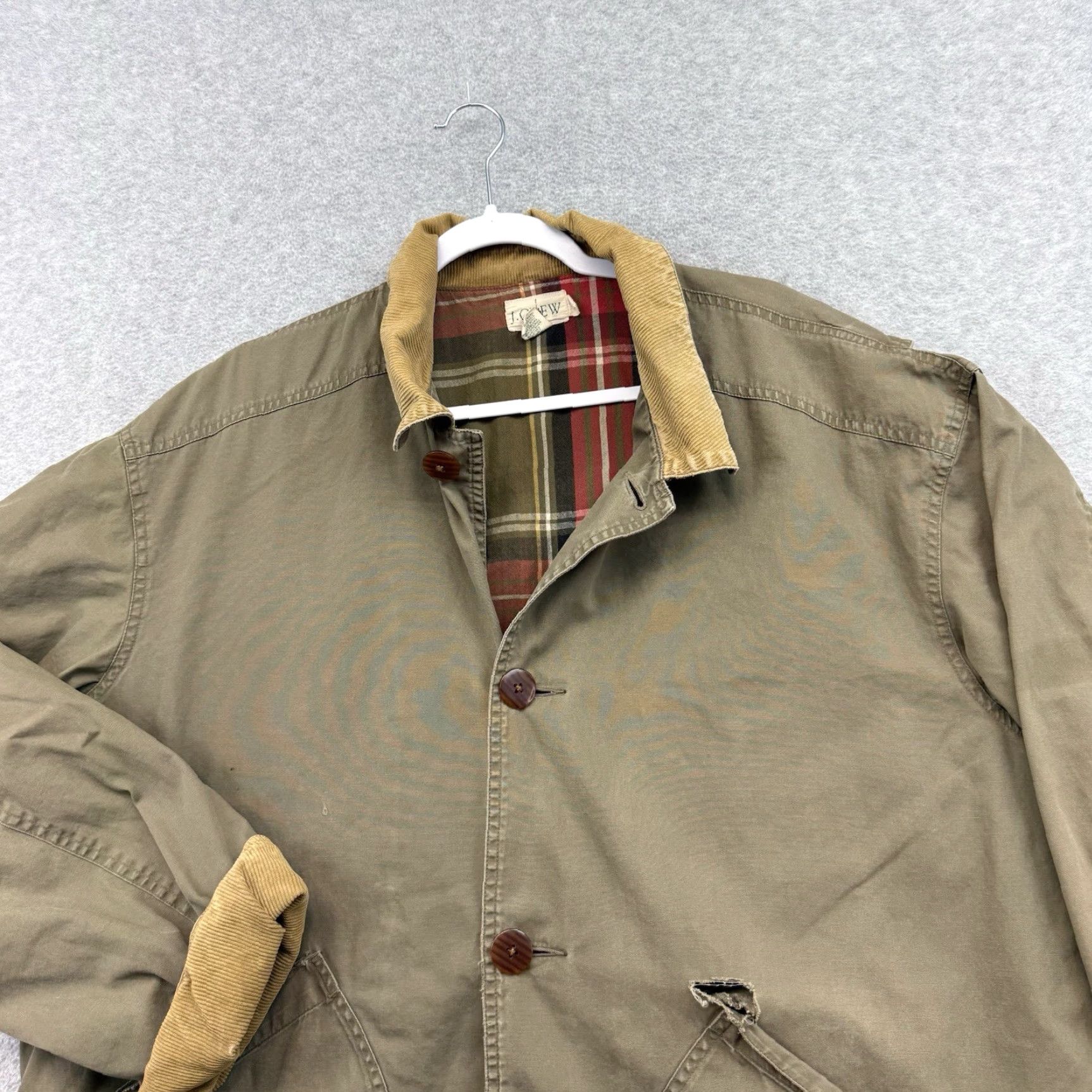 J.Crew VINTAGE J.CREW Jacket Mens XL Brown Barn Coat Oarsman 90s Chore Plaid Corduroy Size US XL / EU 56 / 4 - 3 Thumbnail