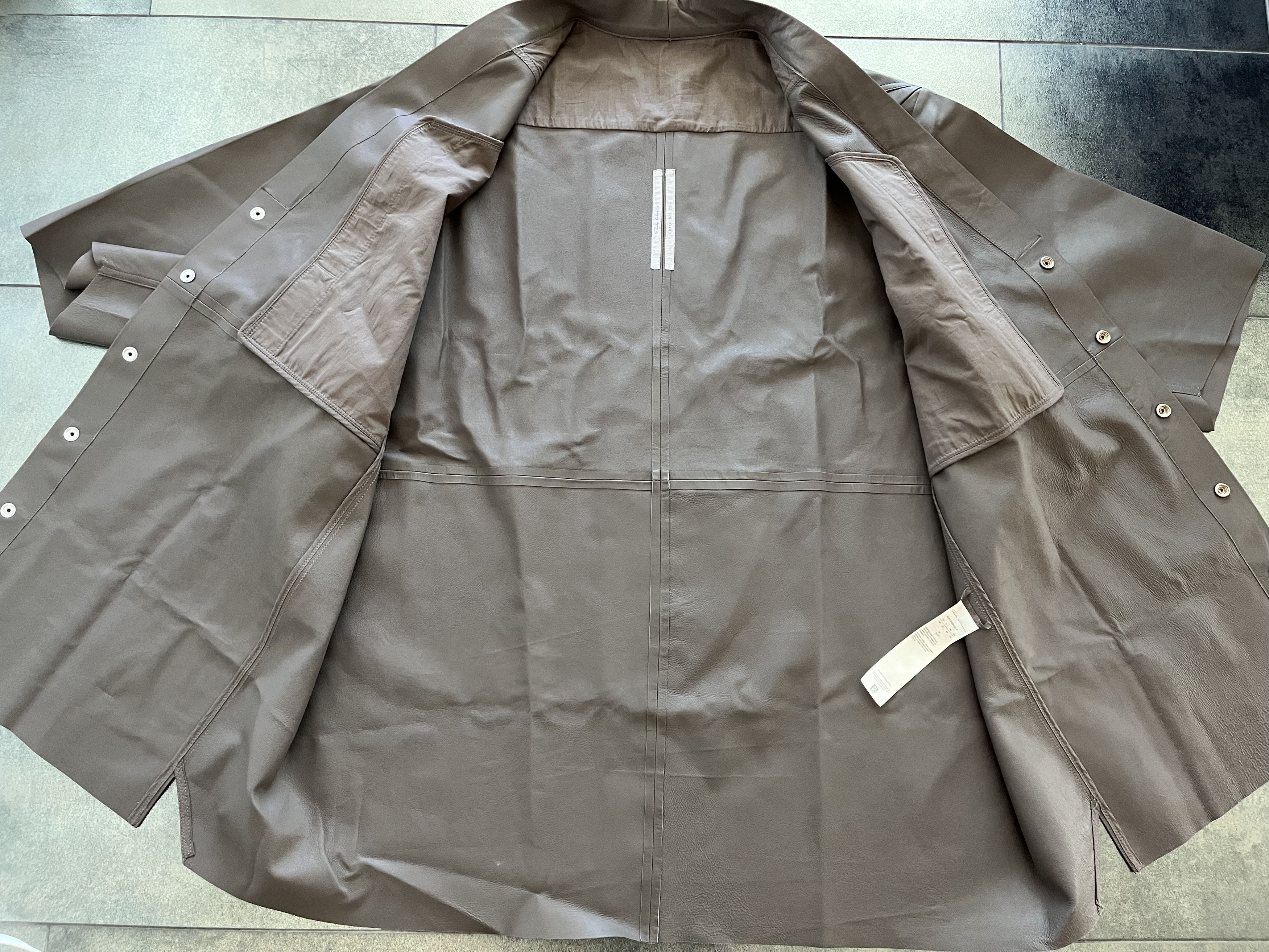 Rick Owens Rick Owens EDFU SS23 Gray Dust Faun Leather Jacket Size US M / EU 48-50 / 2 - 11 Thumbnail