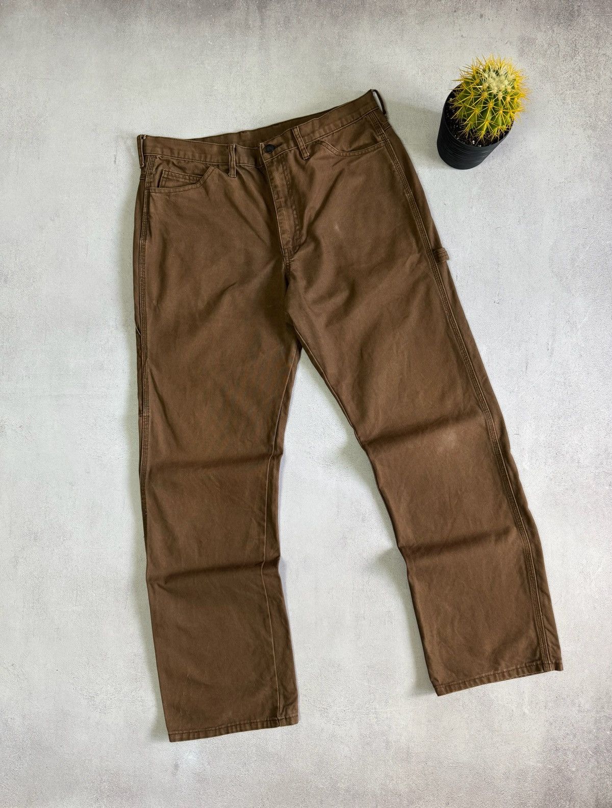 Dickies Dickies Carpenter Denim Pants Straight Brown 34x34 90s Size US 34 / EU 50 - 3 Thumbnail