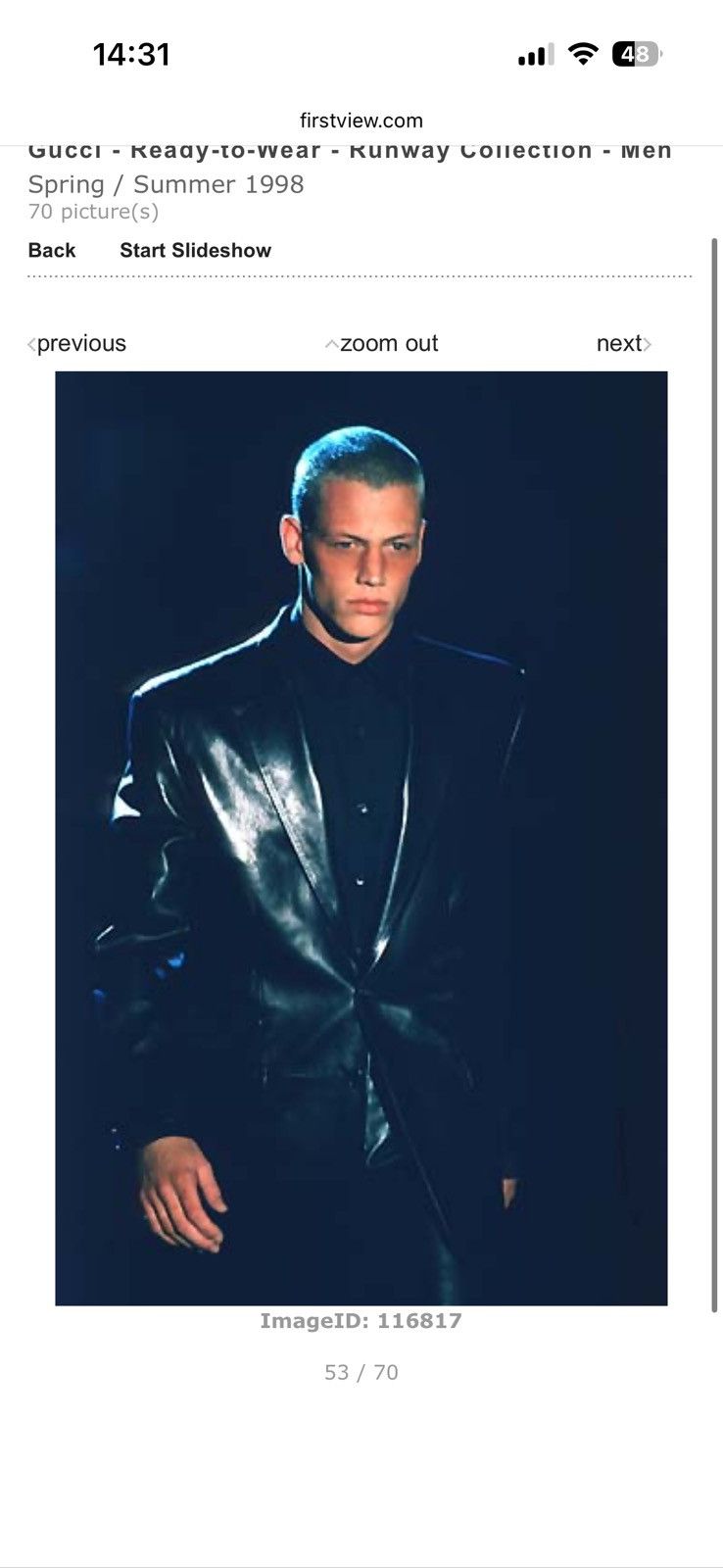 Gucci Gucci SS98 by Tom Ford Black Leather Blazer Size 48R - 1 Thumbnail