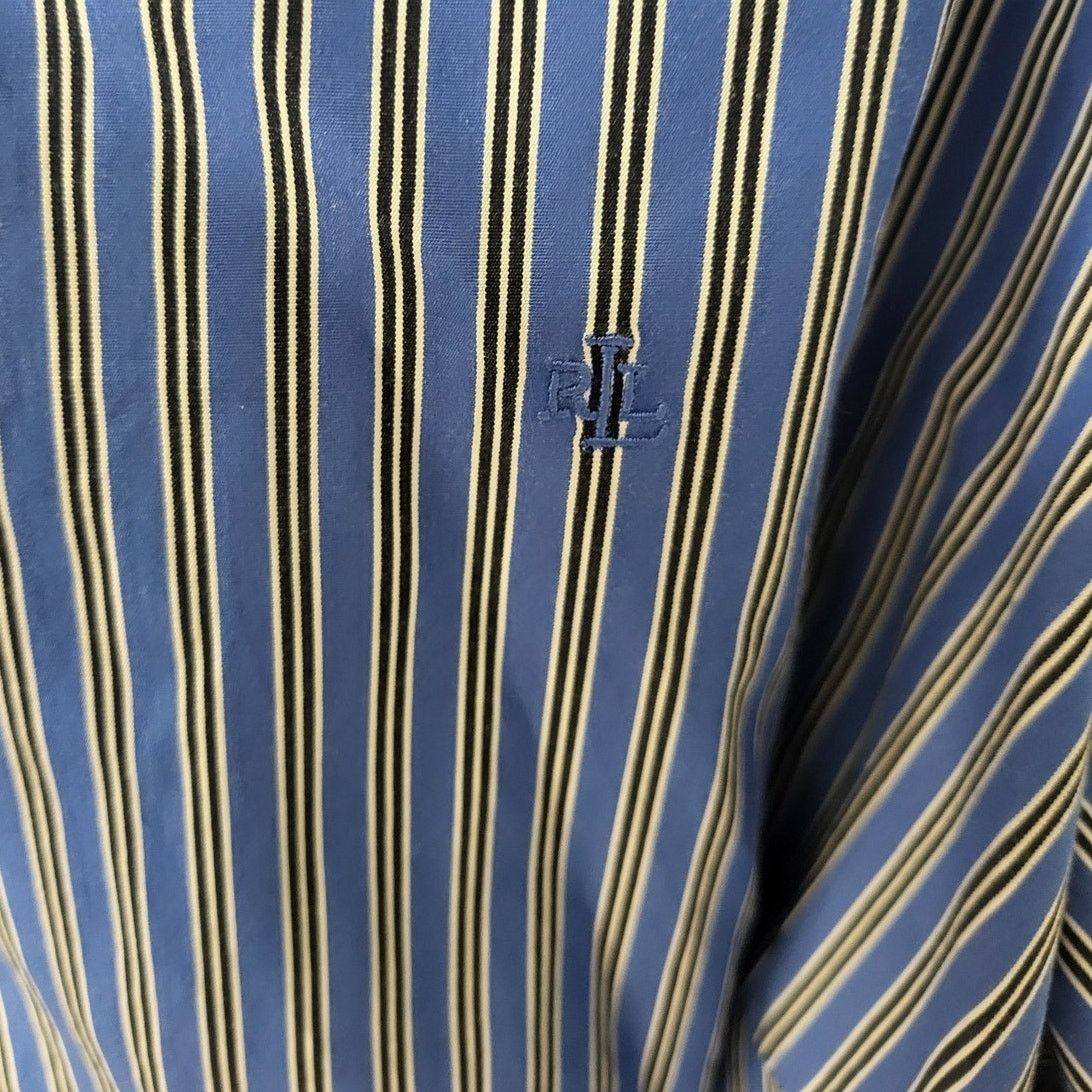 Lauren Ralph Lauren Lauren Ralph Lauren Blue w/ B & W Stripes Button Up - 2X Size XXL / US 16-18 / IT 52-54 - 3 Thumbnail