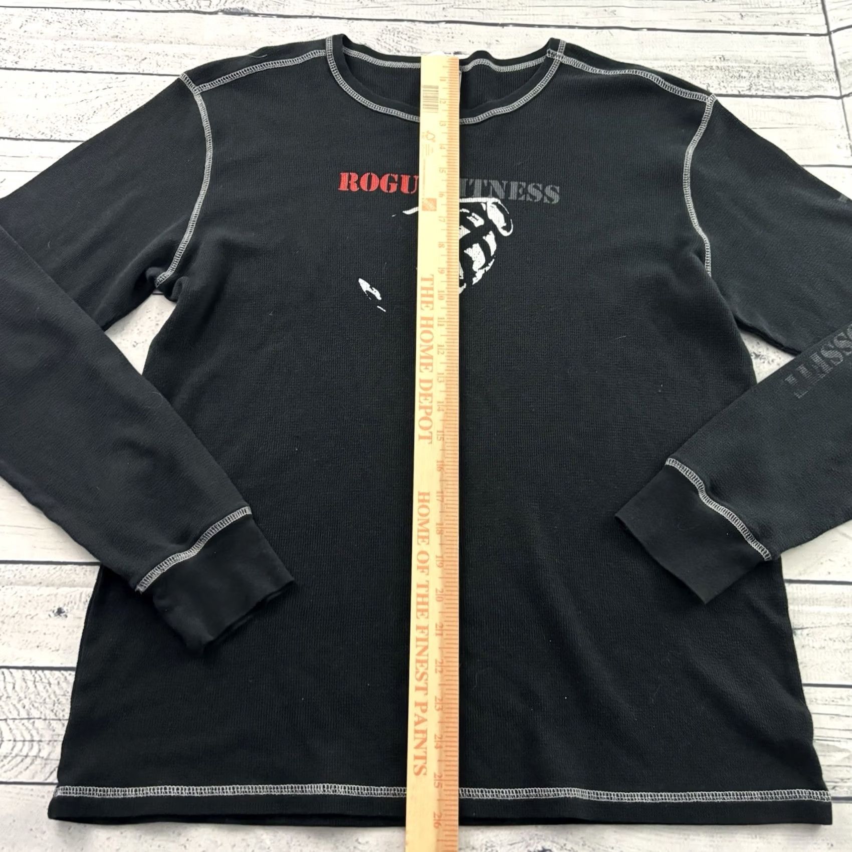 Vintage VTG Rogue Fitness Long Sleeve Thermal Shirt Men's L Black CrossFit Size US L / EU 52-54 / 3 - 3 Thumbnail