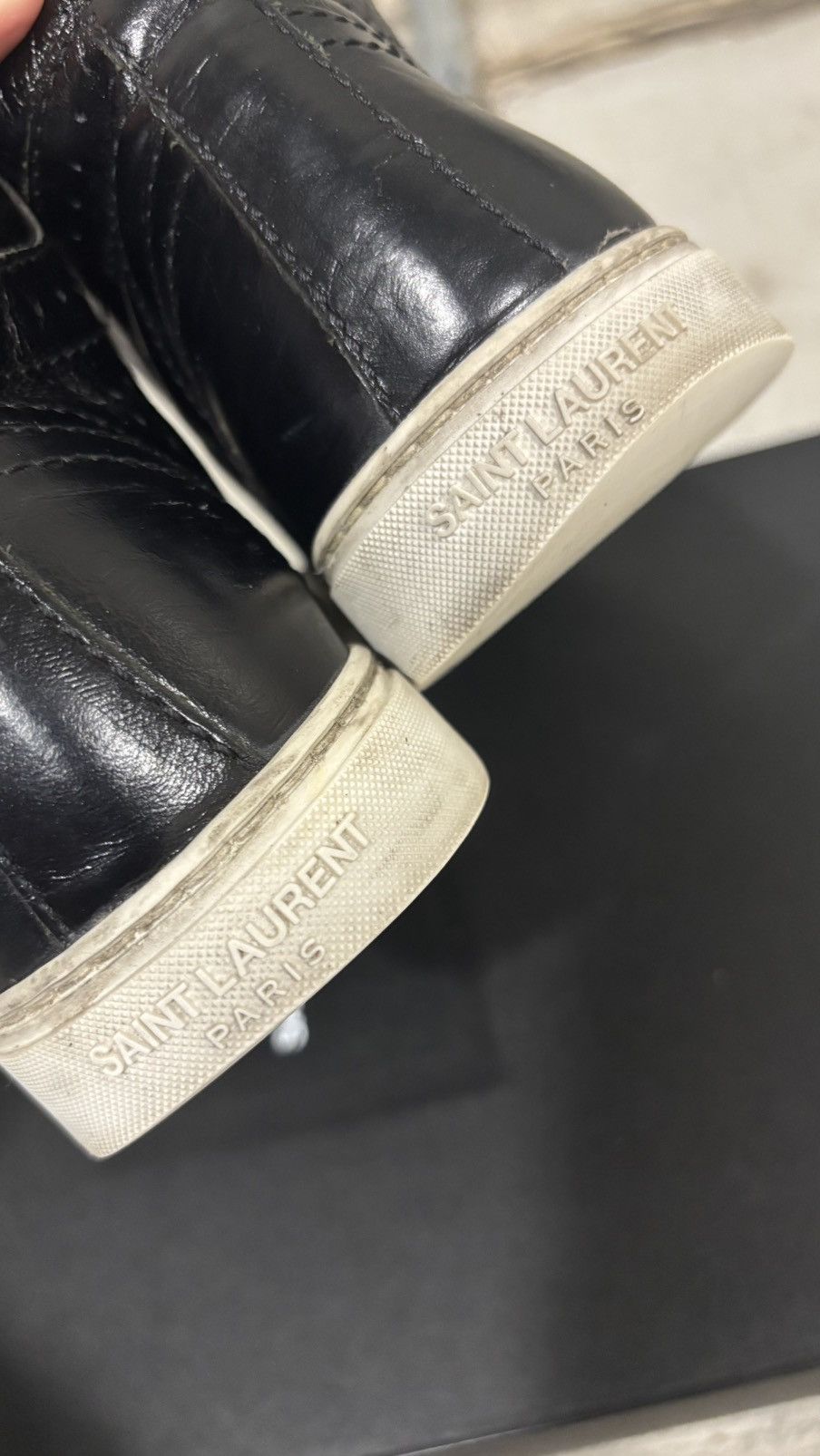 Saint Laurent Paris Saint Laurent Paris “Smoking Forever” High Top Sneaker Size US 5.5 / EU 38 - 14 Thumbnail