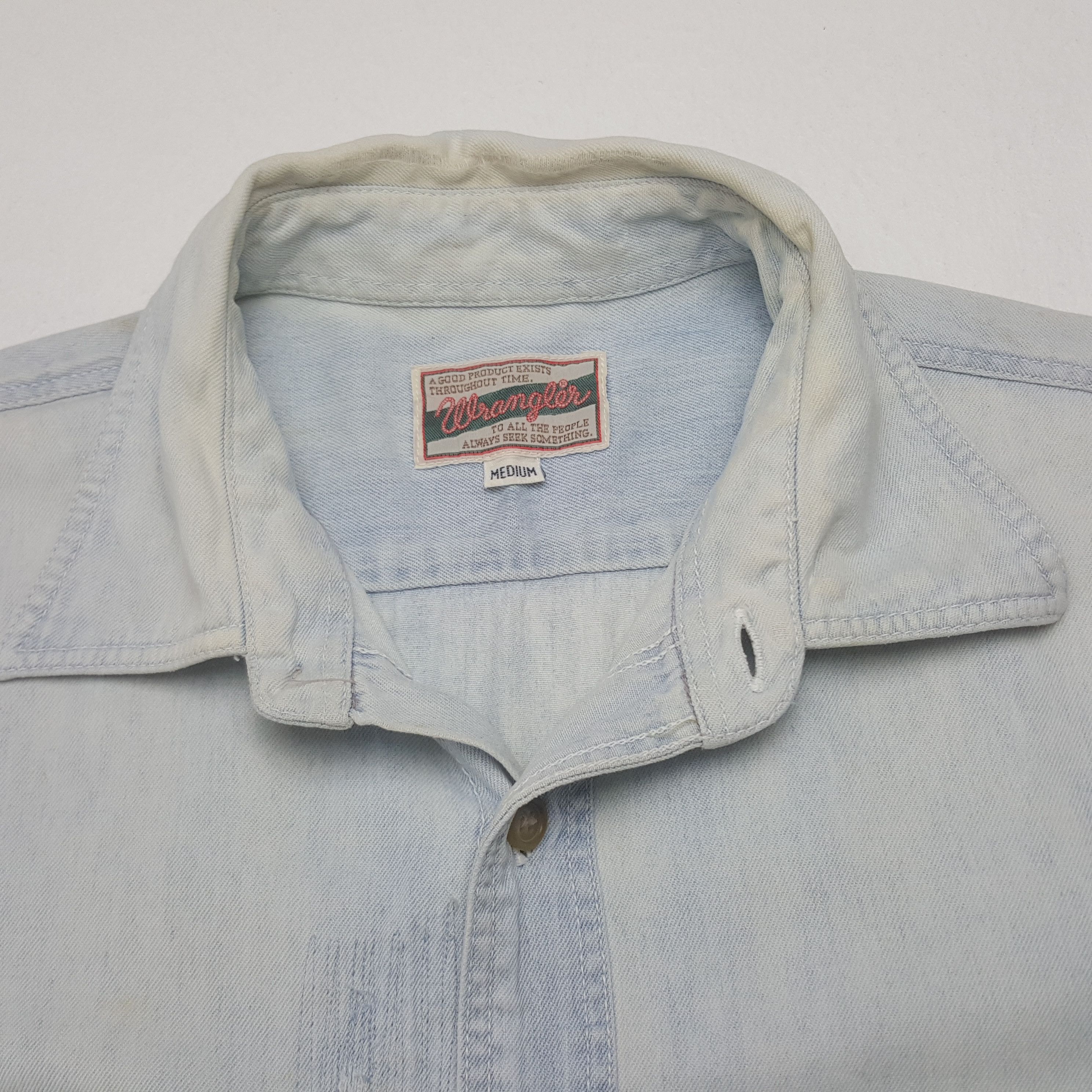 Wrangler Vintage Wrangler Double Pocket Denim Shirt Button Up C319N1 Size US L / EU 52-54 / 3 - 4 Thumbnail