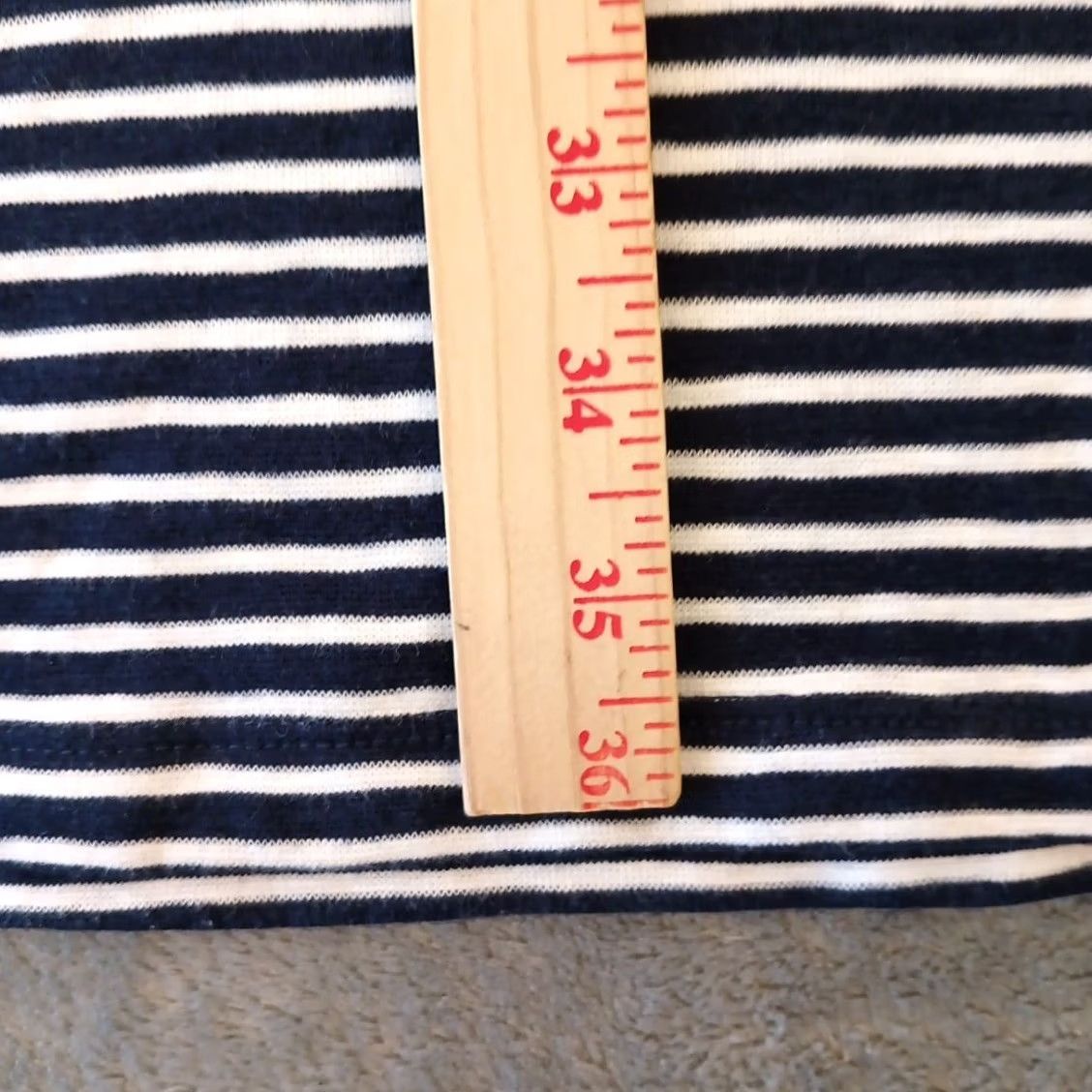 Vintage Chico's Shift Dress Knee Length Blue Striped Sleeveless Pullover Stretch Cotton Blend Casual Women Size 1 with Pockets Size XS / US 0-2 / IT 36-38 - 5 Thumbnail