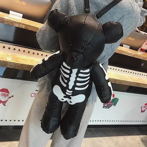 VIBE Black Skeleton Bear Backpack Bag Size ONE SIZE - 8 Thumbnail