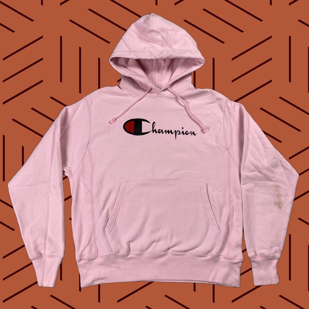 Champion CHAMPION REVERSE WEAVE HOODIE MENS MEDIUM PALE PINK FLEECE LOGO ATHLETIC Size US M / EU 48-50 / 2 - 1 Thumbnail