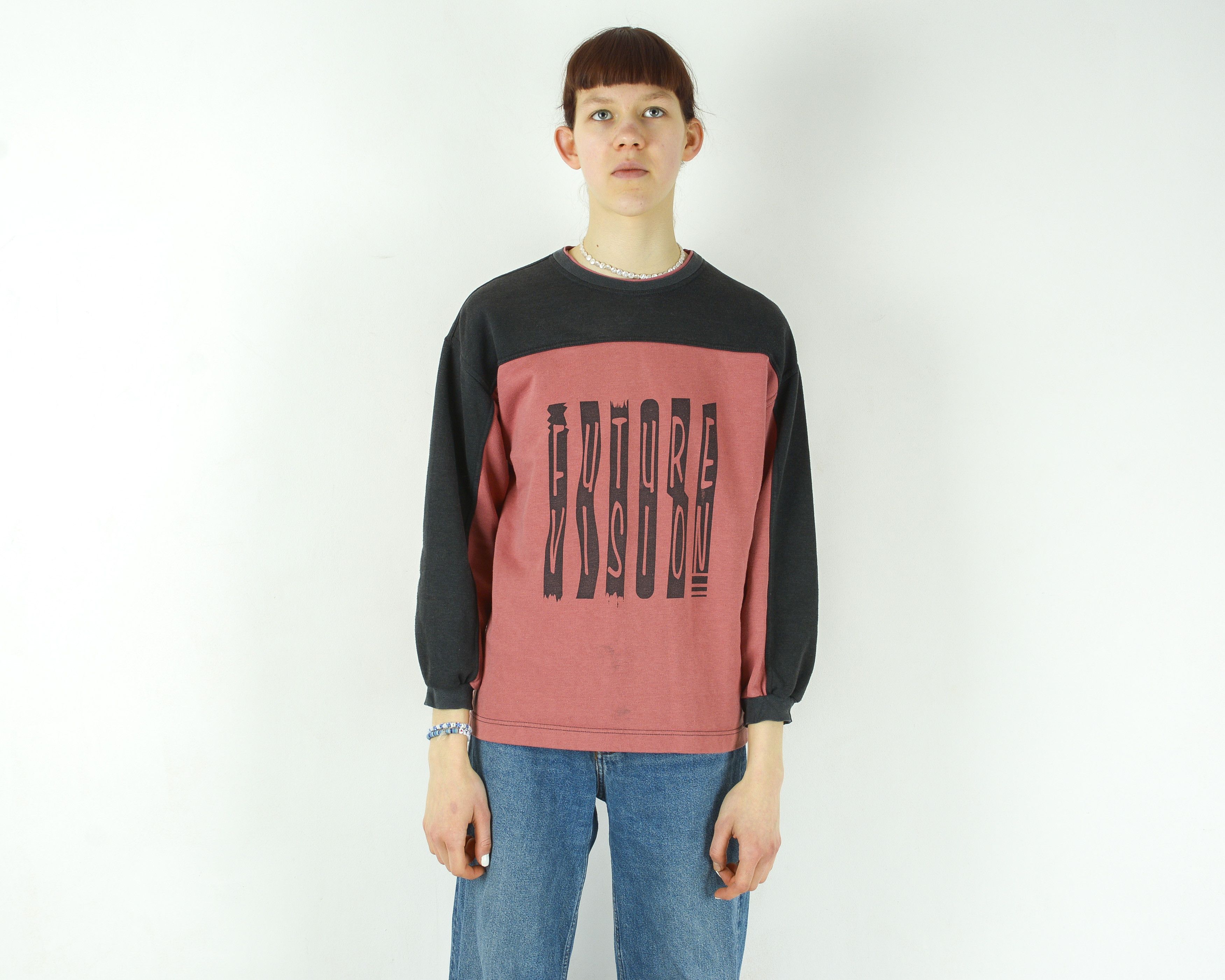 Other × Vintage Future Vision Pullover Jumper Sweatshirt 3/4 Sleeves Sweater Size S / US 4 / IT 40 - 1 Thumbnail