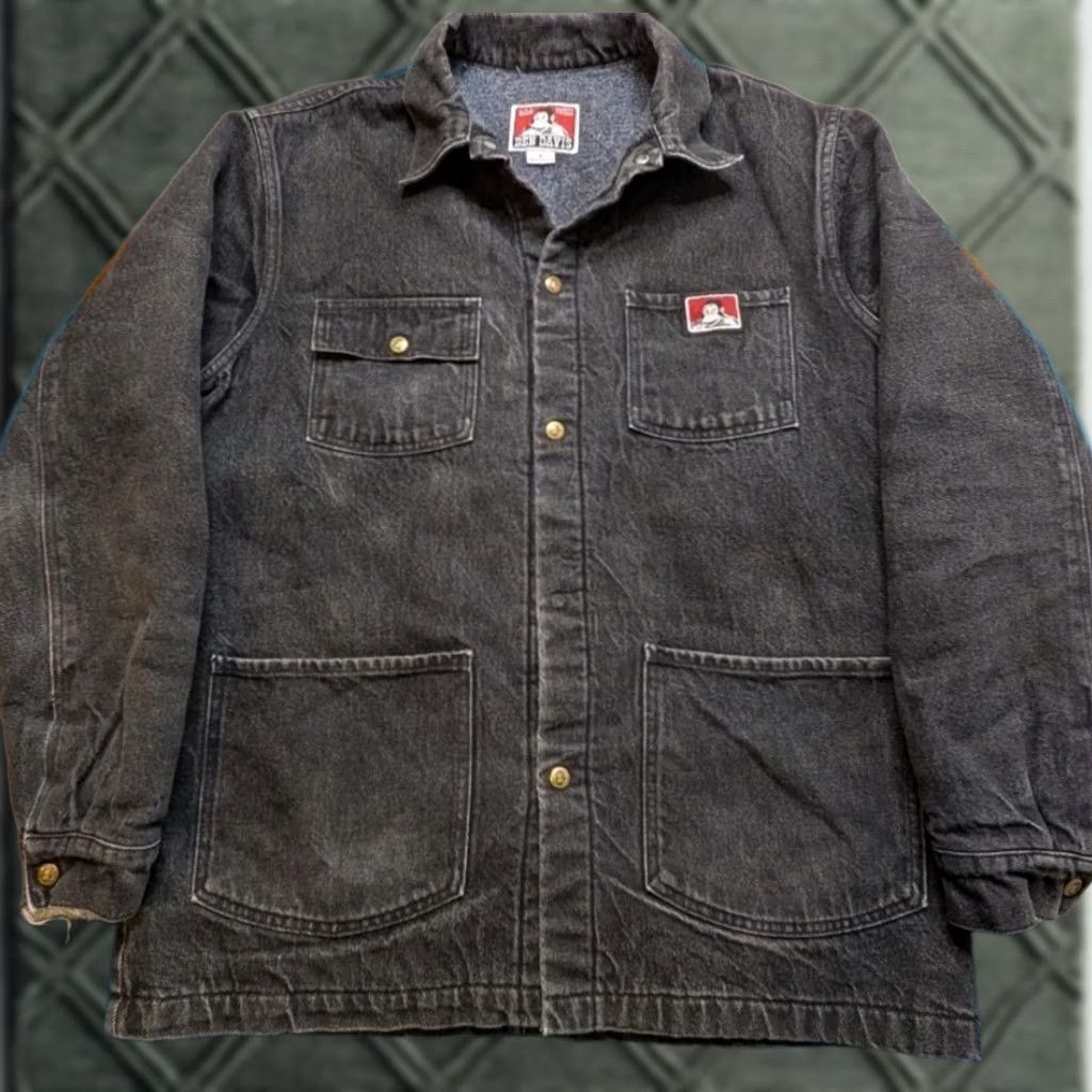 Ben Davis VINTAGE Ben Davis Jacket Blanket Lined Denim USA Chore Faded Black Large Mens Jacket/Coat Size US L / EU 52-54 / 3 - 1 Thumbnail