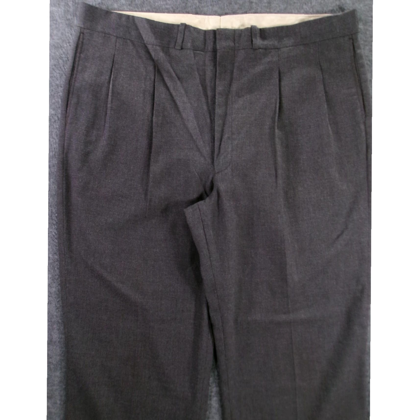 Farah VINTAGE Farah Trousers Men 40 Dark Gray Formal Pleated Classic Tailored Business Size US 40 / EU 56 - 2 Thumbnail