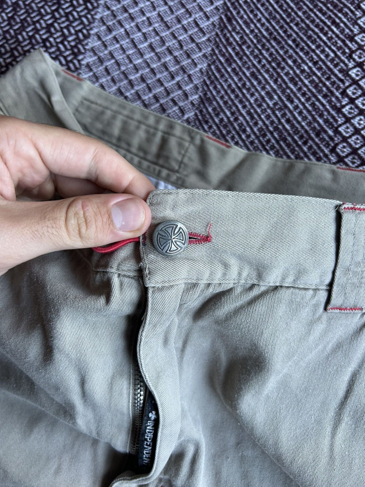 Independent Truck Co. Vintage Independent Beige Rap Shorts Streetwear Style Sz 34 Size US 34 / EU 50 - 8 Thumbnail
