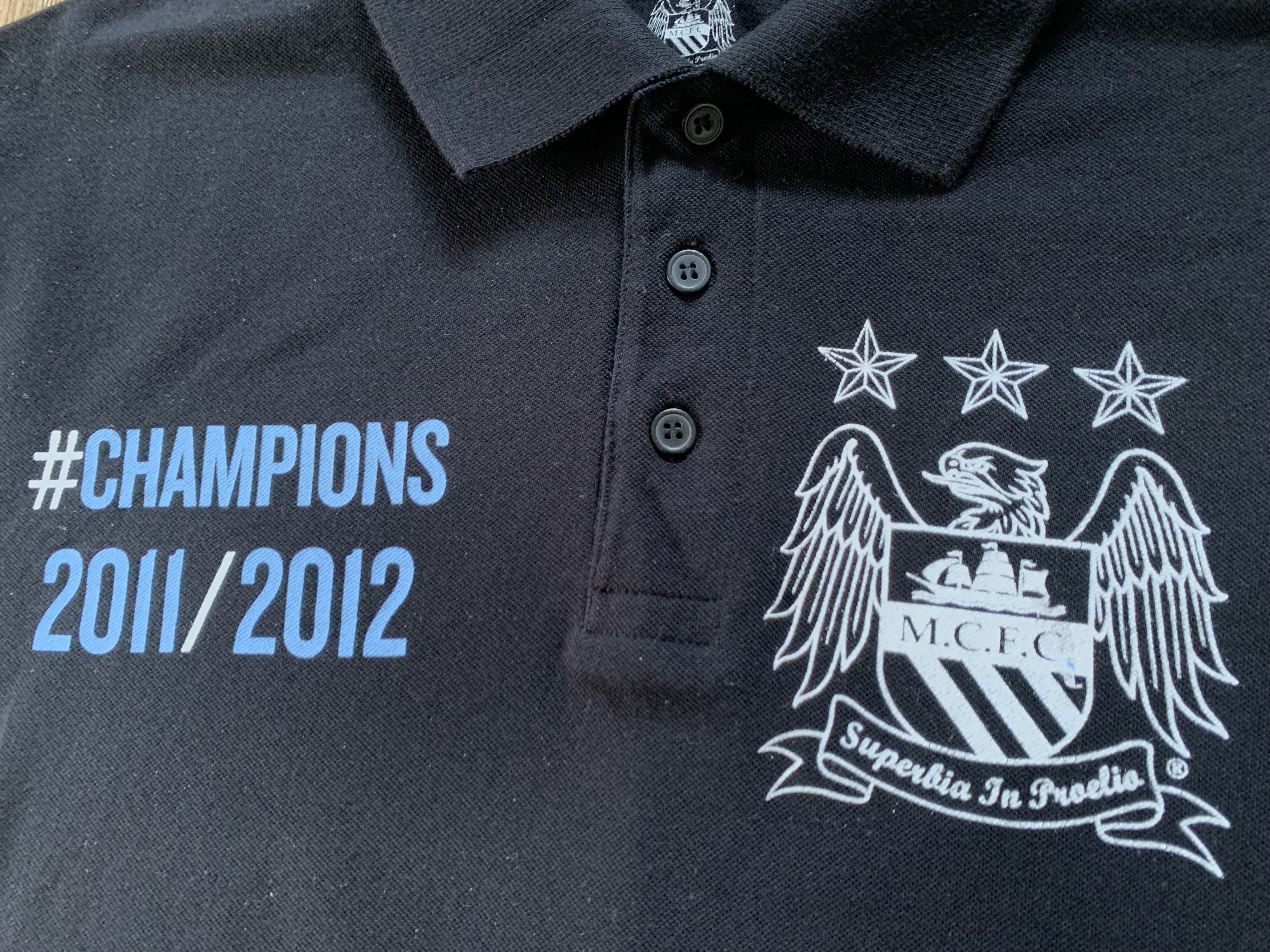 Other Manchester City 2011 Black Cotton Polo T Shirt Size US L / EU 52-54 / 3 - 5 Thumbnail