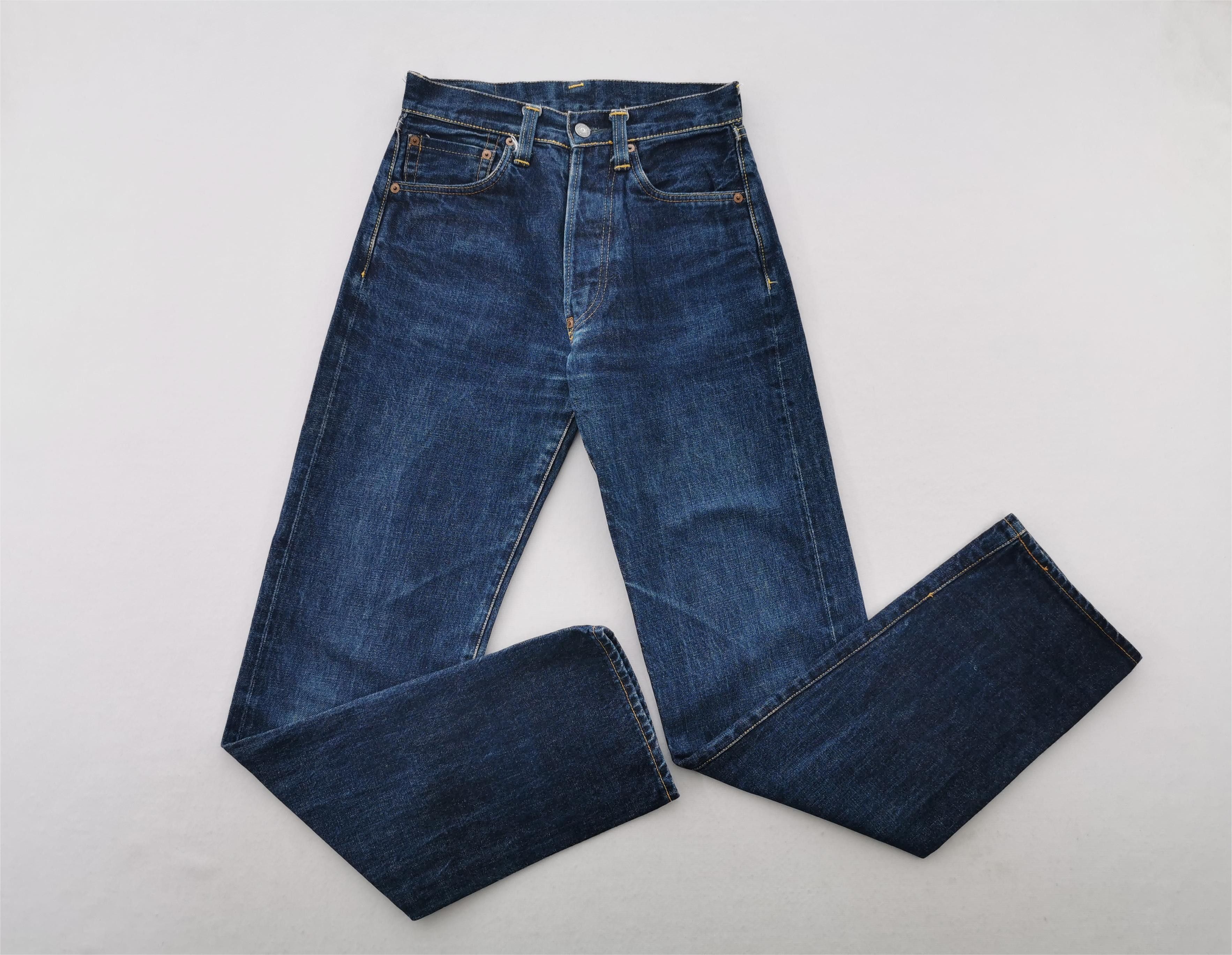Vintage Vintage 90s Evis Lot 2501 Logo Selvedge Denim Size 28/26x35 Size US 28 / EU 44 - 4 Thumbnail