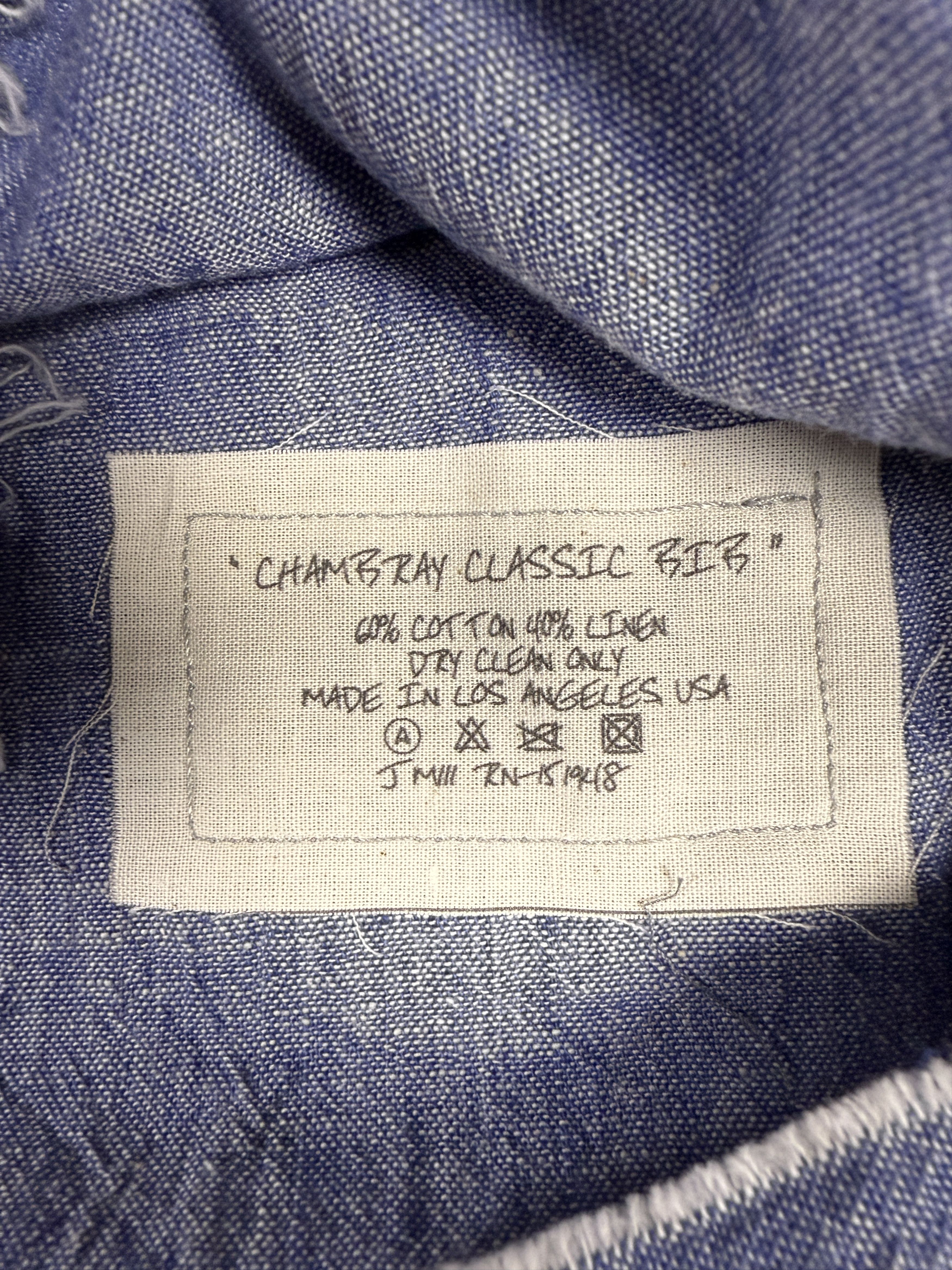 Greg Lauren $950 Greg Lauren Chambray Classic Bib Studio Shirt Size US XL / EU 56 / 4 - 3 Thumbnail