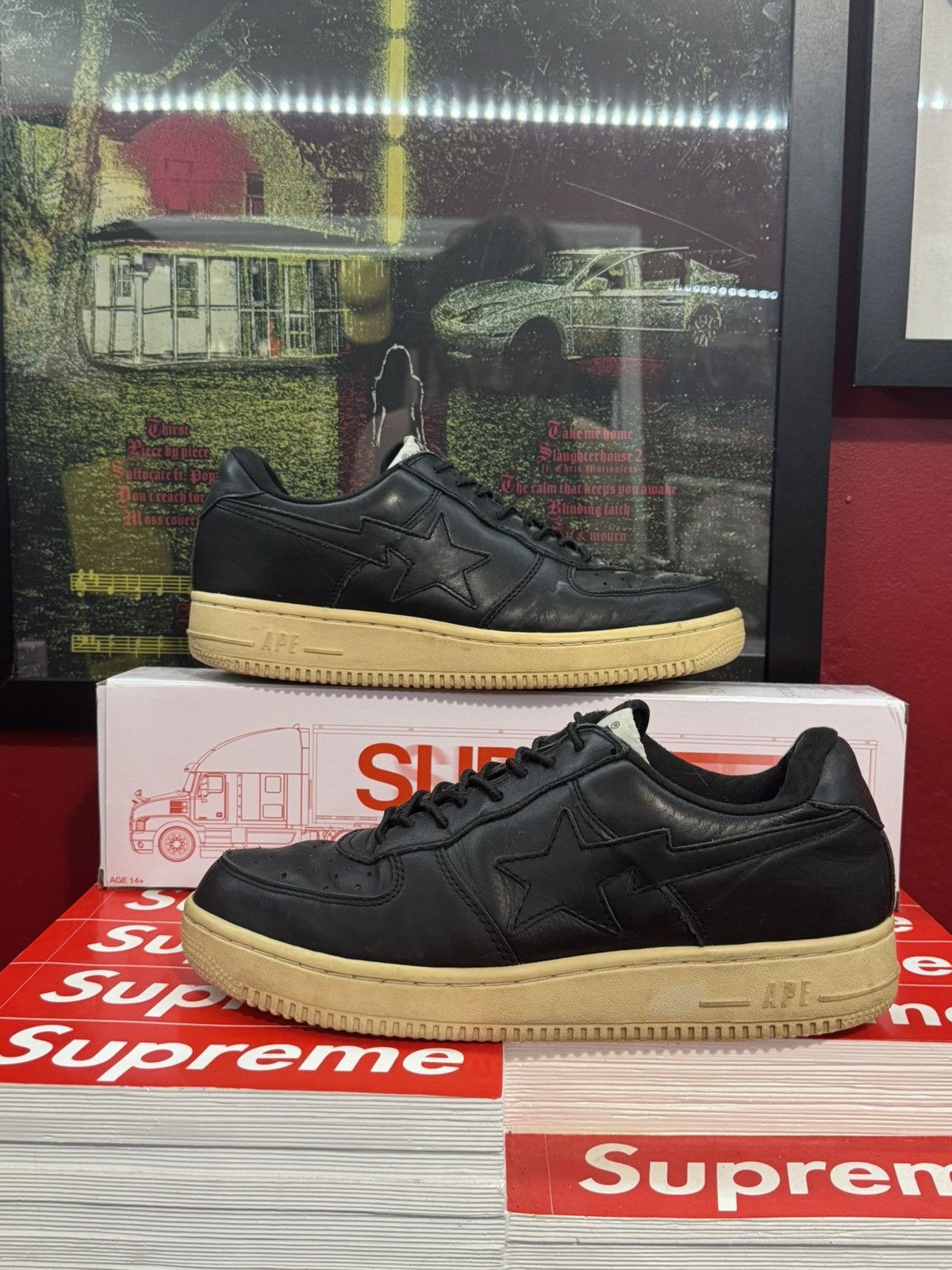 Bape Leather Bapesta Size US 9 / EU 42 - 1 Thumbnail