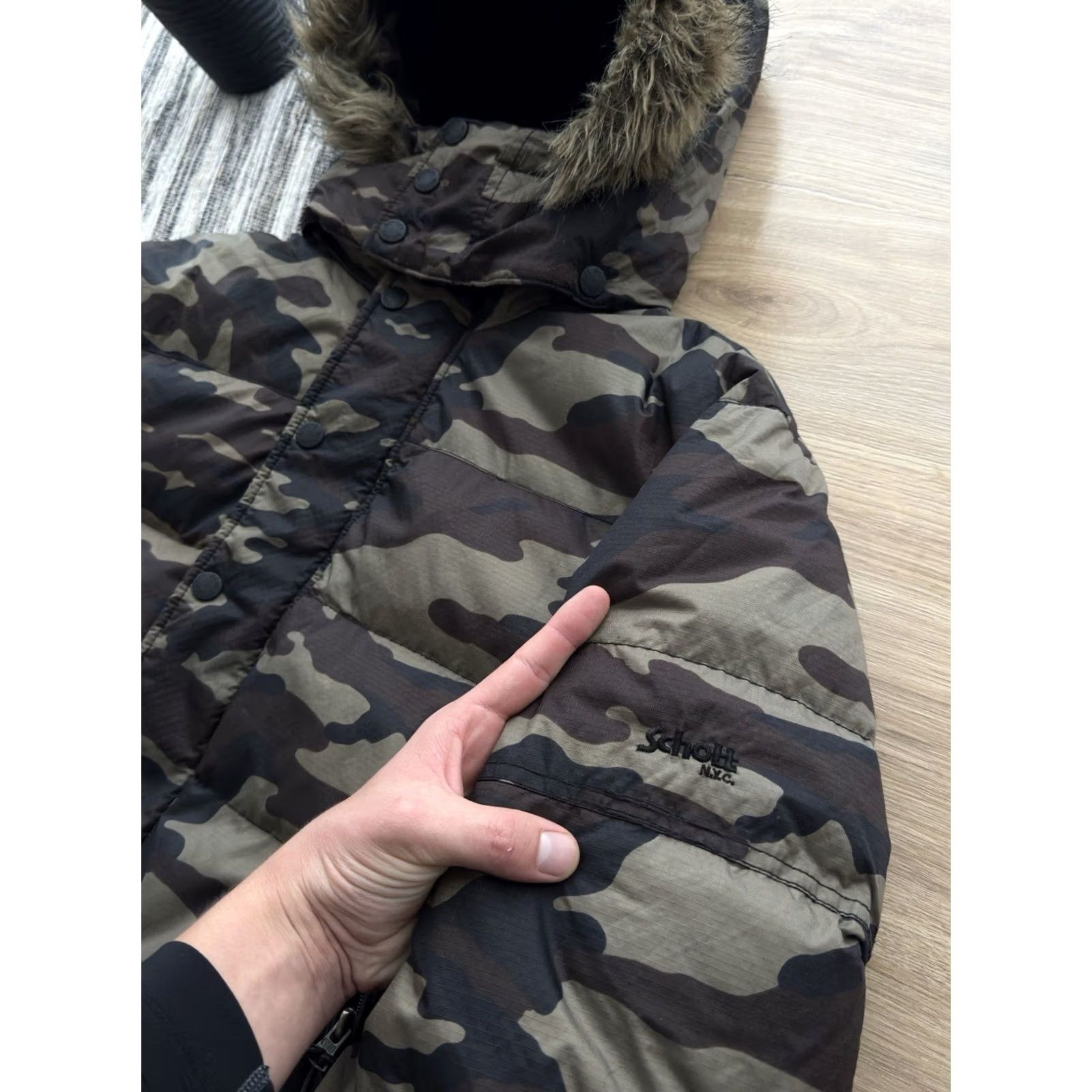 Schott VINTAGE Schott NYC MILITARY DOWN CAMO BOMBER JACKET FAUX FUR FLEECE Size M MEN Size US M / EU 48-50 / 2 - 5 Thumbnail
