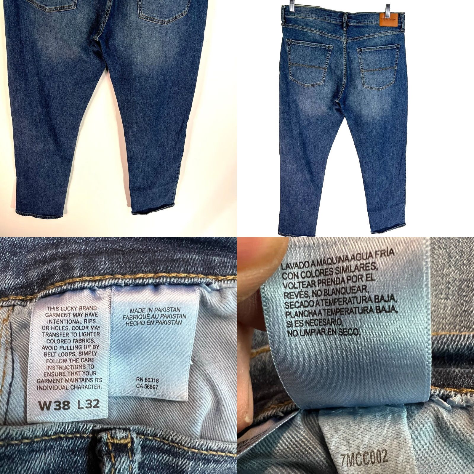 Lucky Brand Lucky Brand Jeans Mens Regular Straight Leg Size 38 Blue 38x32 Size US 38 / EU 54 - 8 Thumbnail