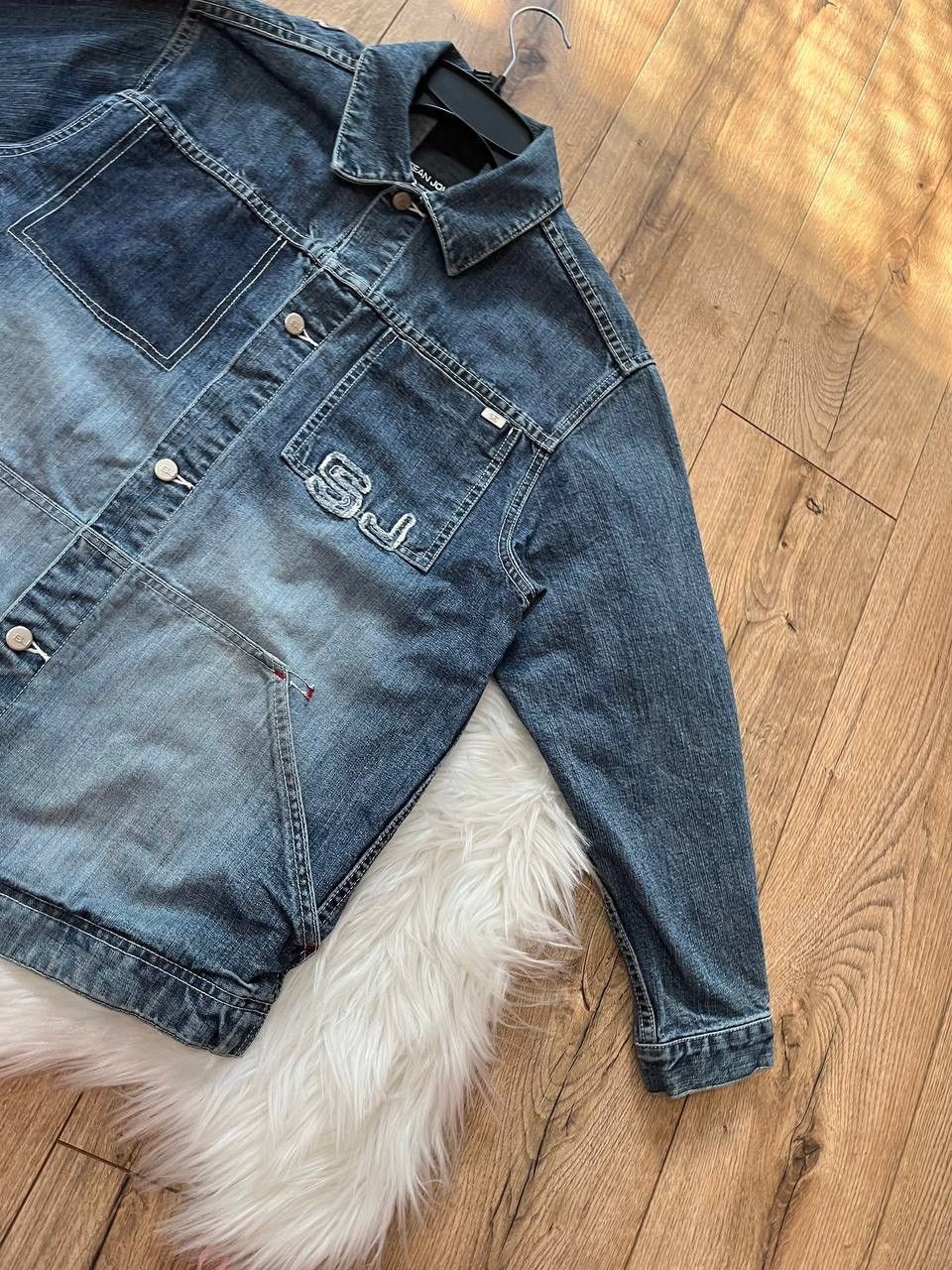 Sean John SEAN JOHN Vintage Distressed Logo Denim Jacket Size US S / EU 44-46 / 1 - 12 Thumbnail